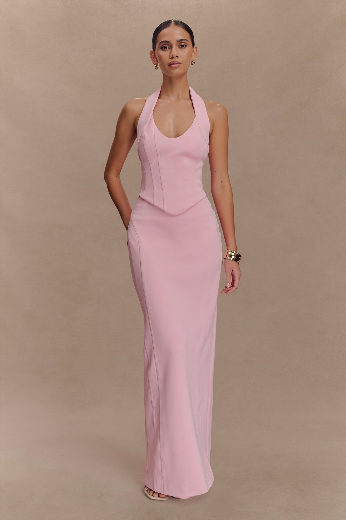 Alma High Waist Maxi Skirt - Candy Pink