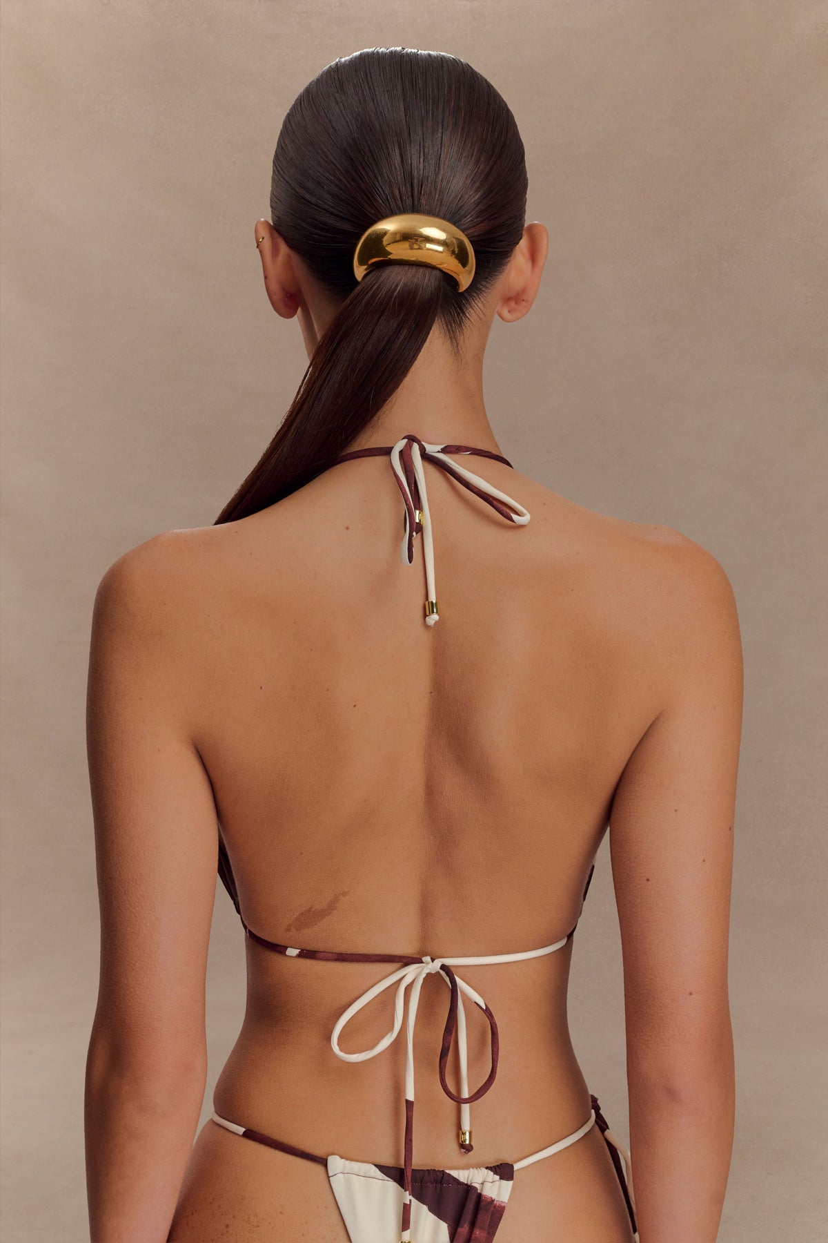 Marquise Bikini Top - Chocolate Deco Fleur Print