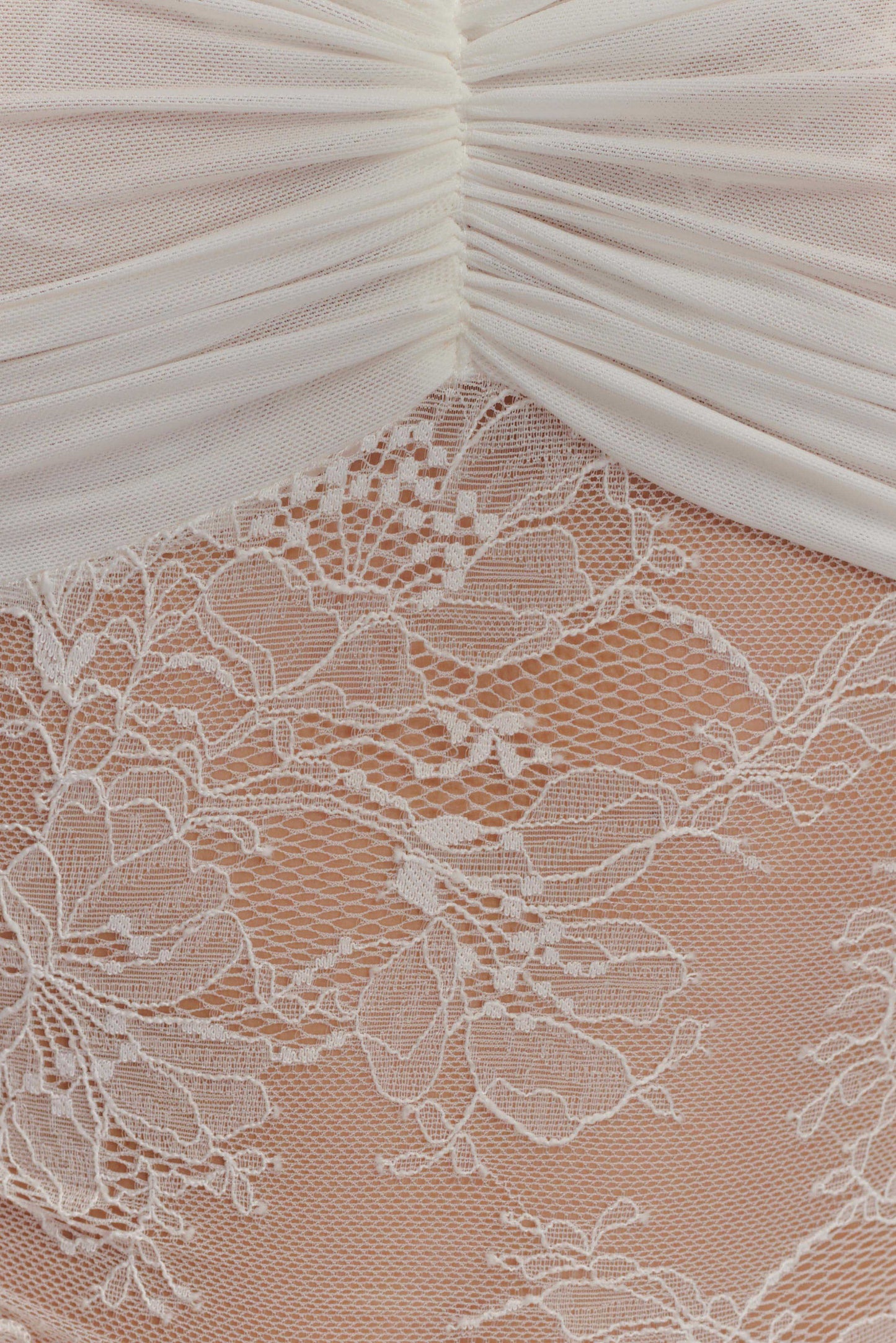 Guinevere Lace And Mesh Top - Ivory