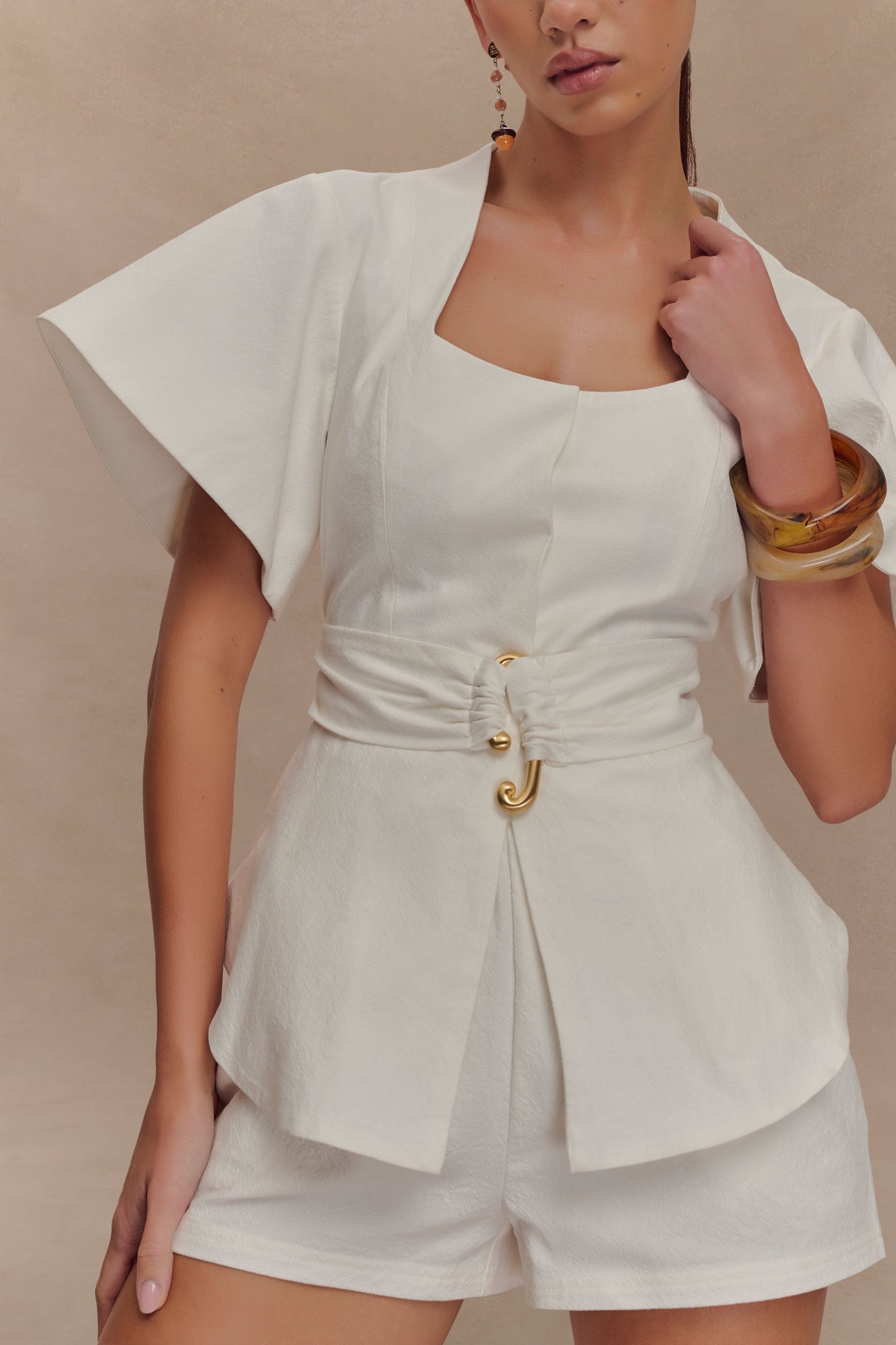 Liberty Cotton Shortsleeve Top - White