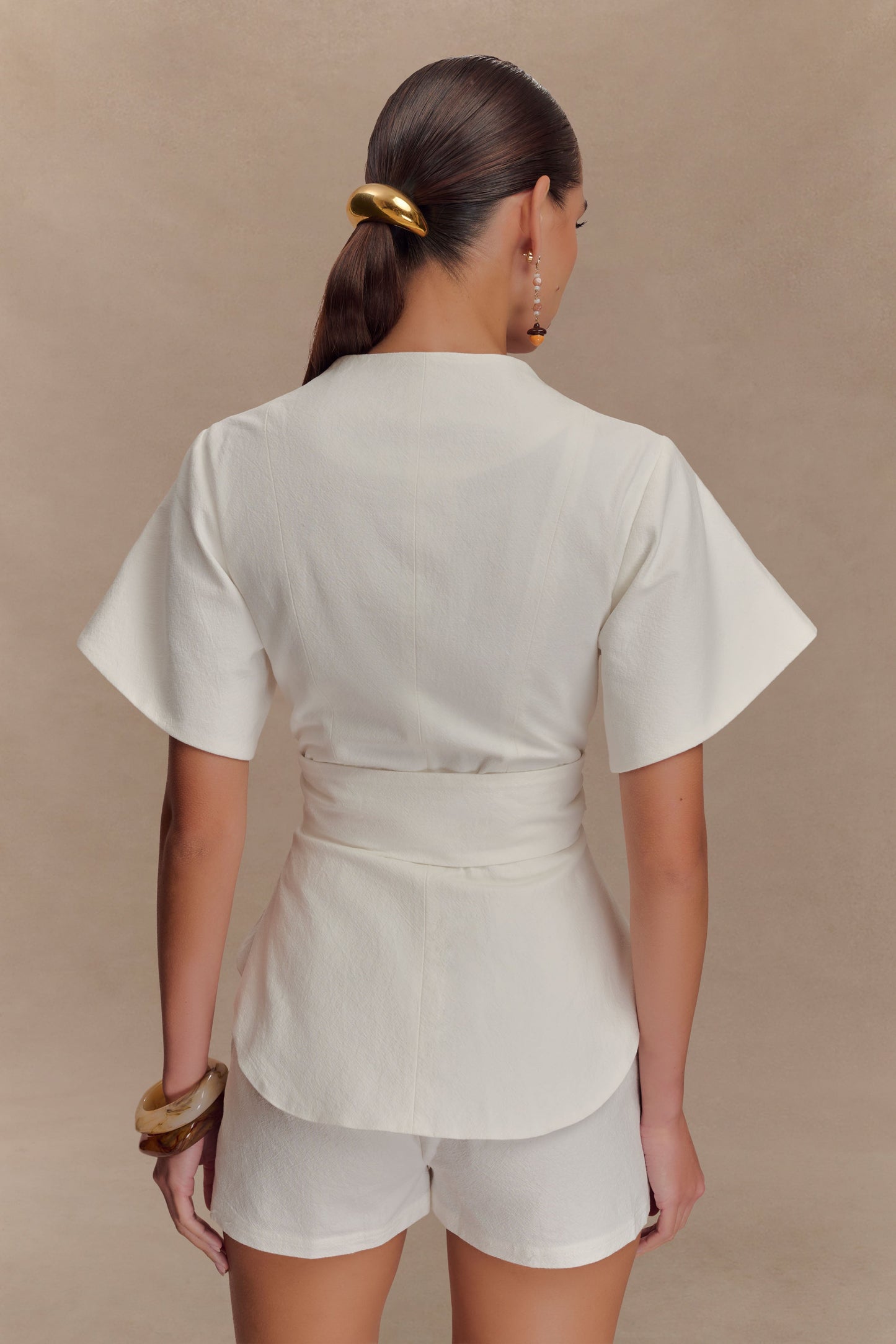 Liberty Cotton Shortsleeve Top - White