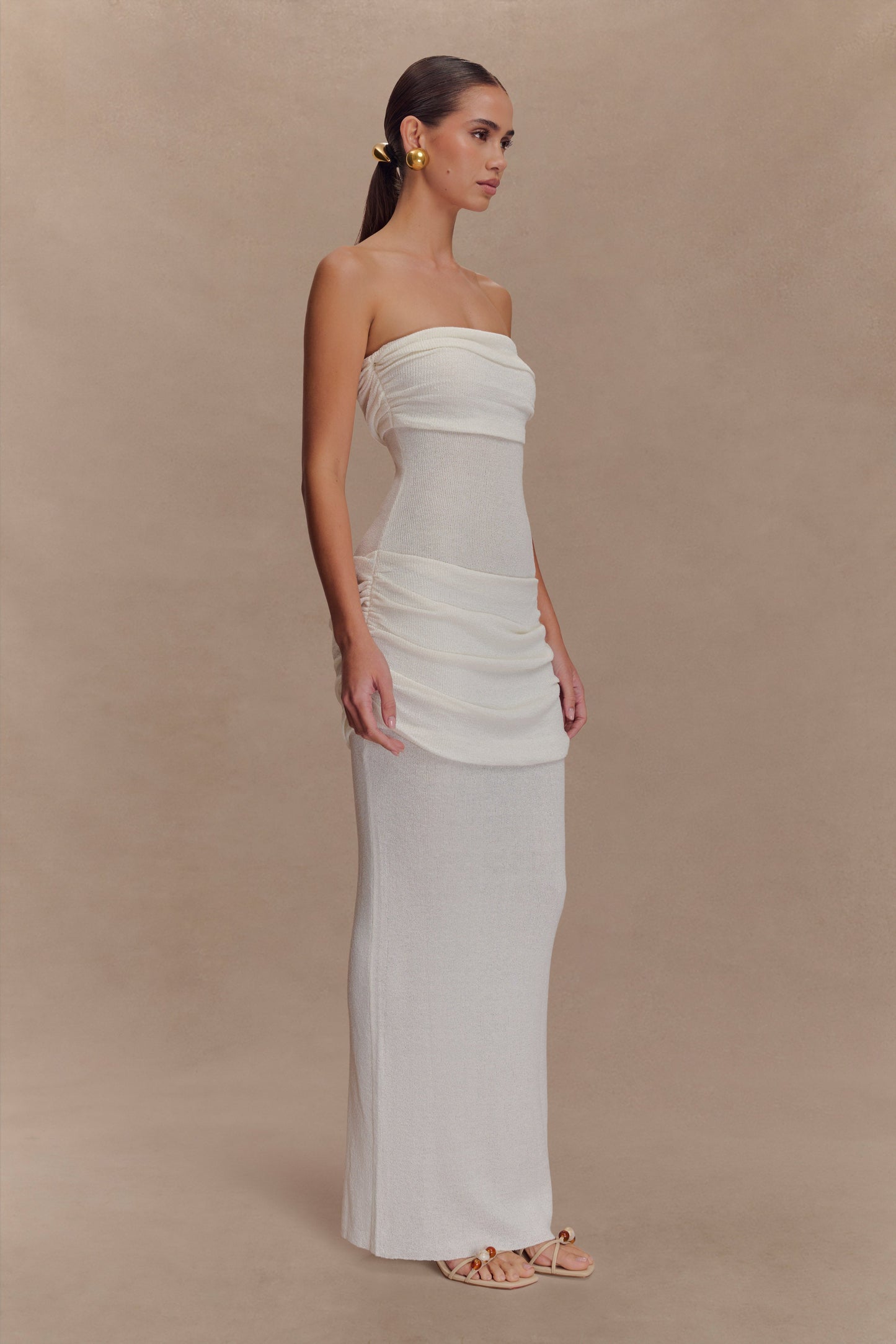 Elora Strapless Knit Maxi Dress - Ivory