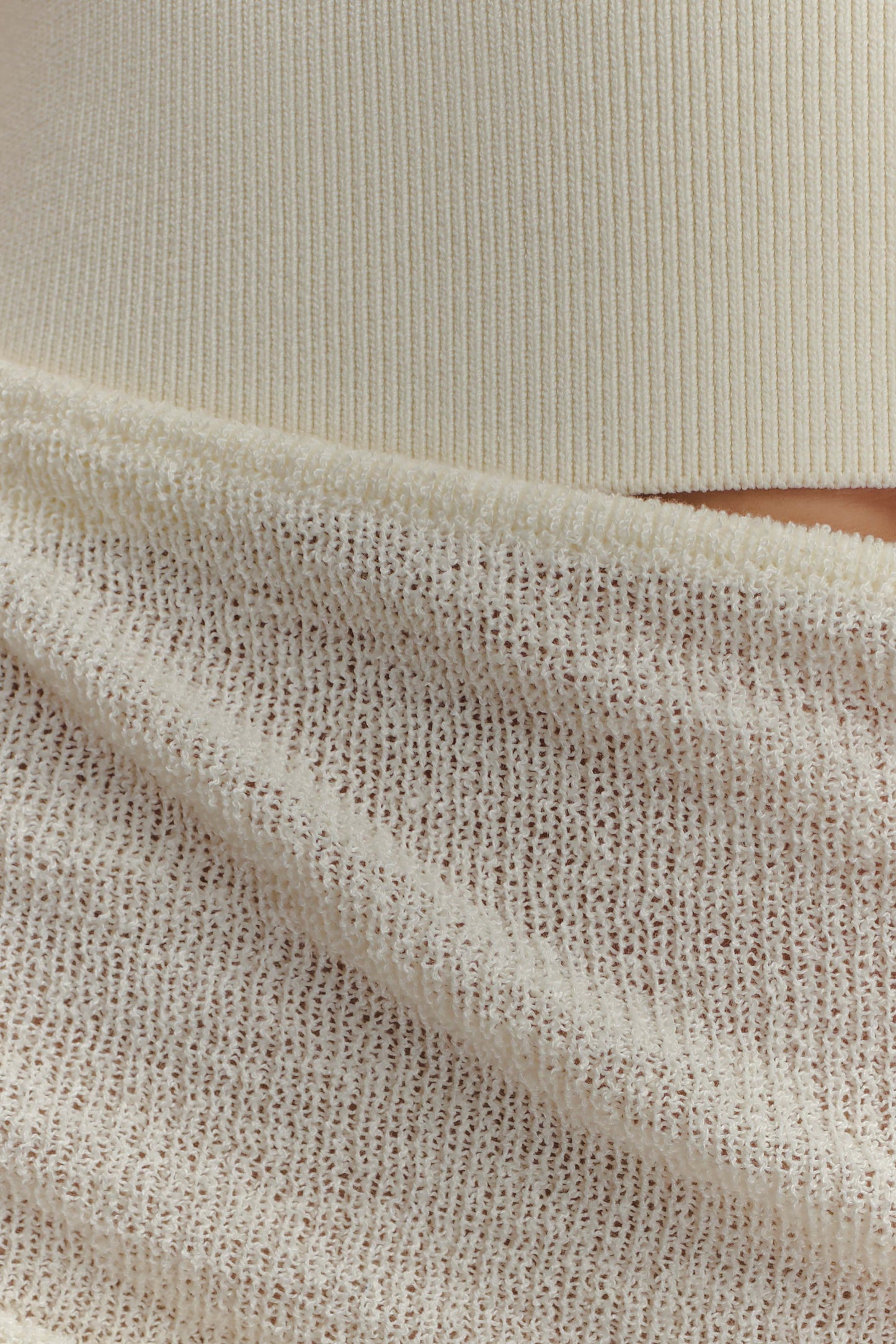 Cali Drape Skirt Knit Mini Dress - Ivory