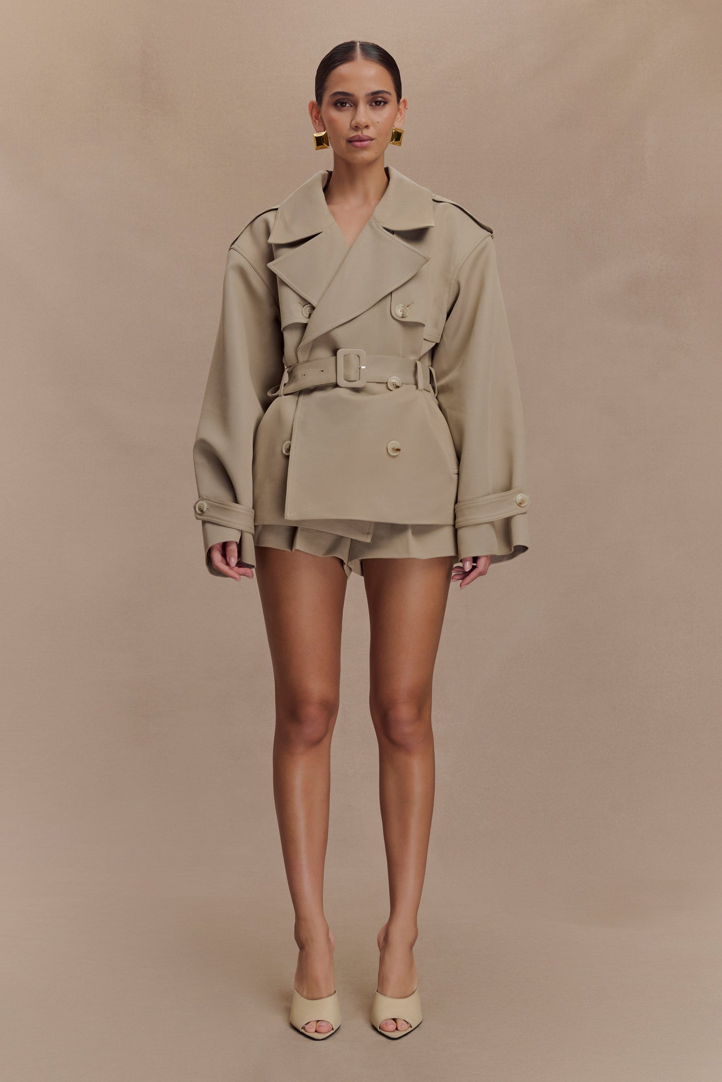 Alden Short Trench Jacket - Pebble