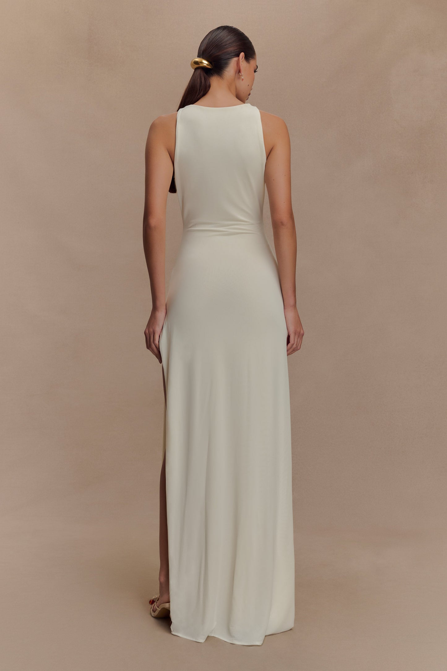 Kaiden Slinky Beaded Maxi Dress - Ivory