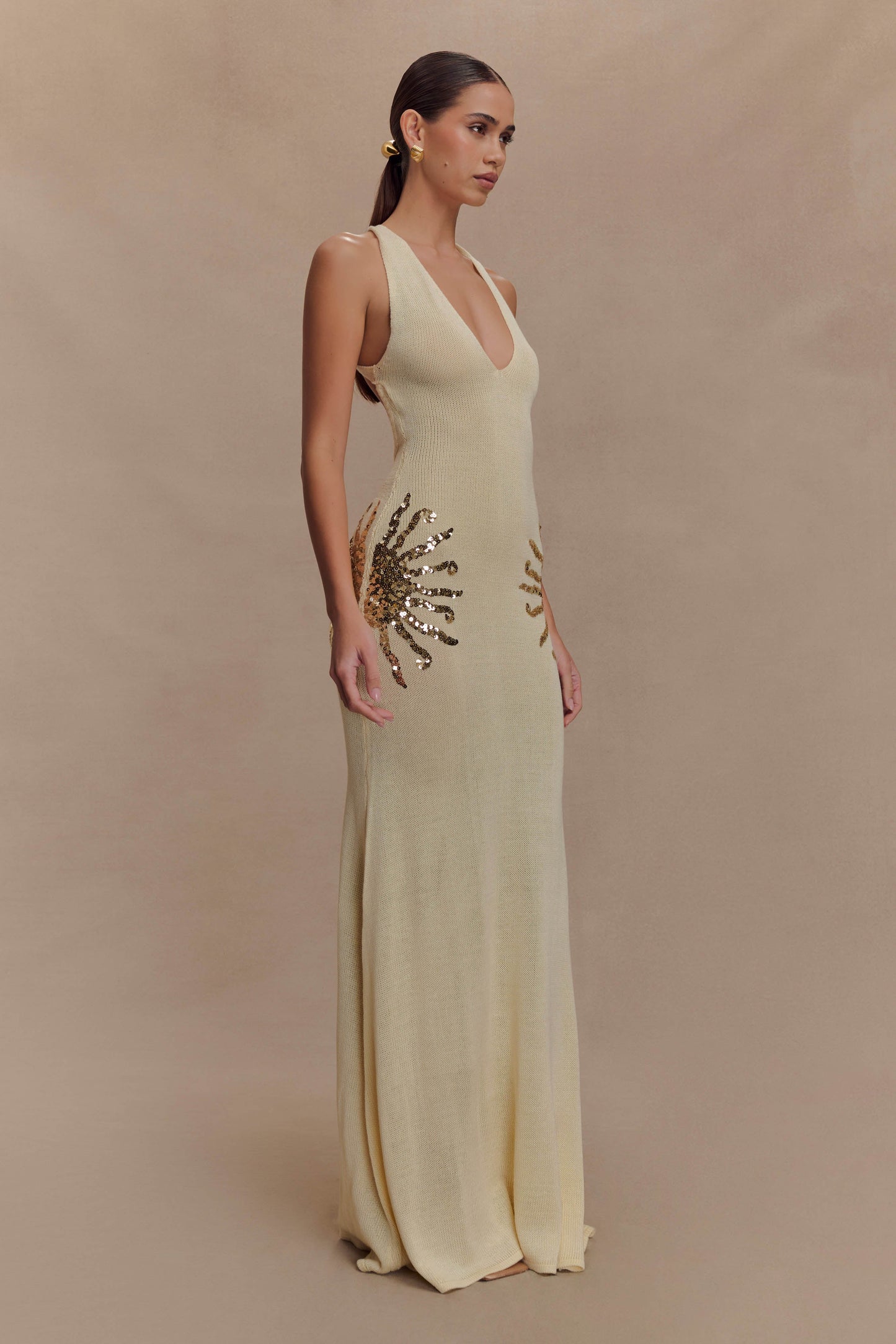 Ellington Knit Maxi Dress With Sequin - Ivory