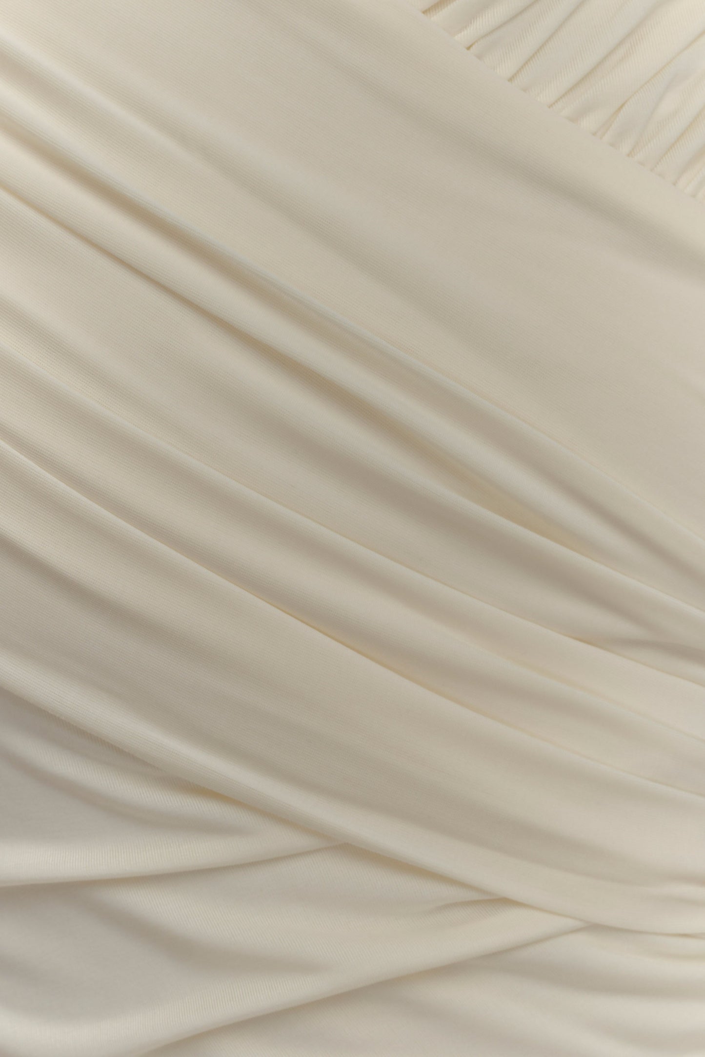 Therese Off Shoulder Ruched Maxi Dress - Ivory