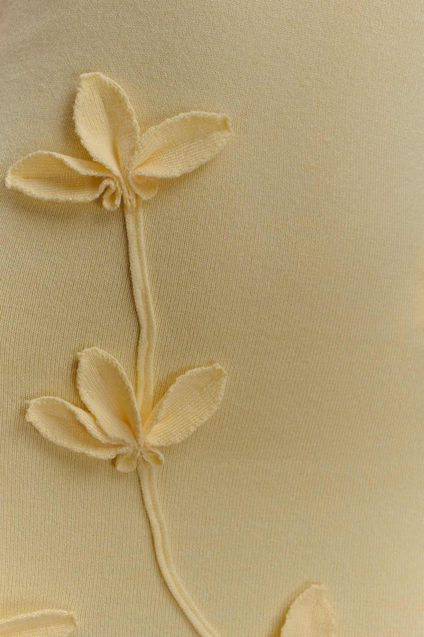 Wynn Floral Knit Midi Dress - Lemon