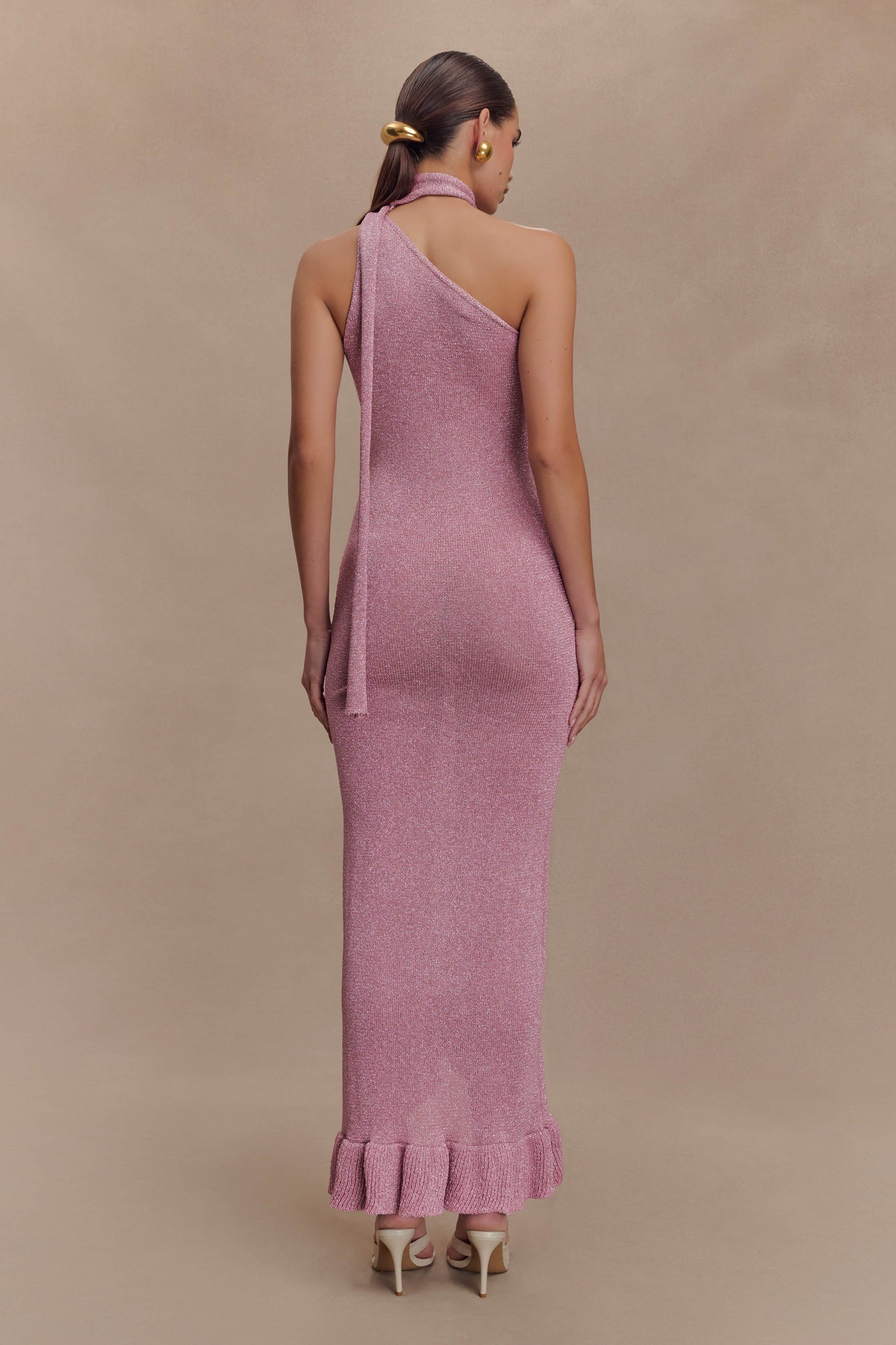 Celestino Floral Metallic Knit Maxi Dress - Pink