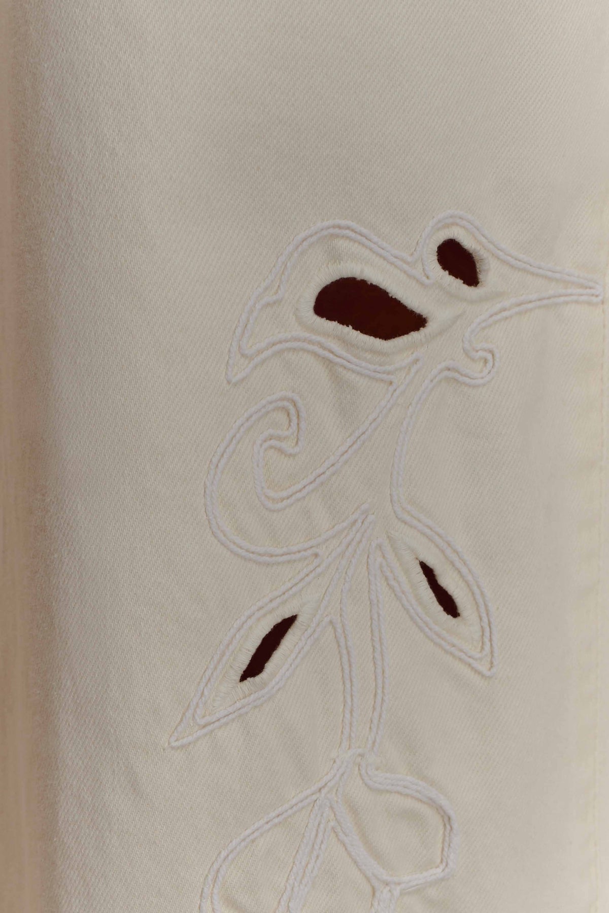 Carmella Embroided Jeans - Ecru