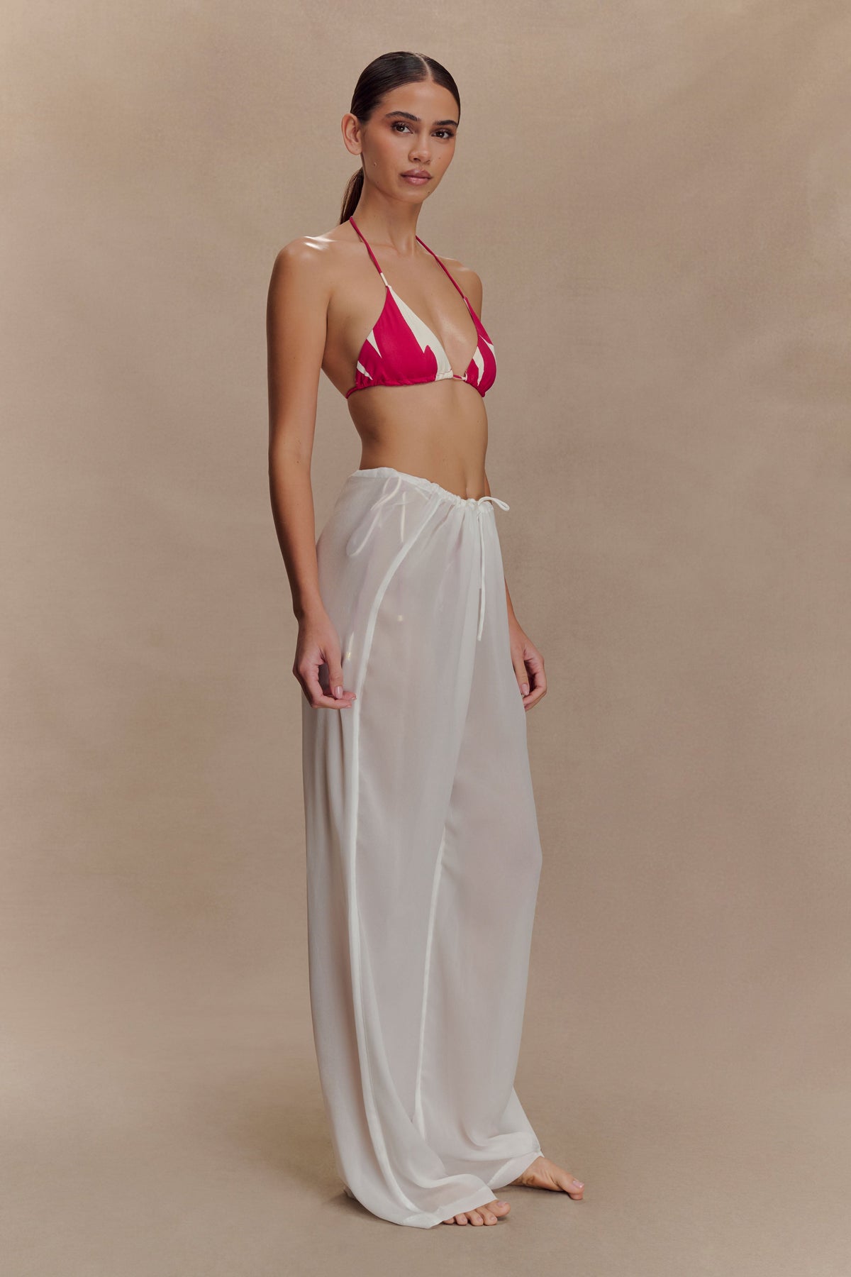 Tonya Sheer Straight Leg Pant - Ivory