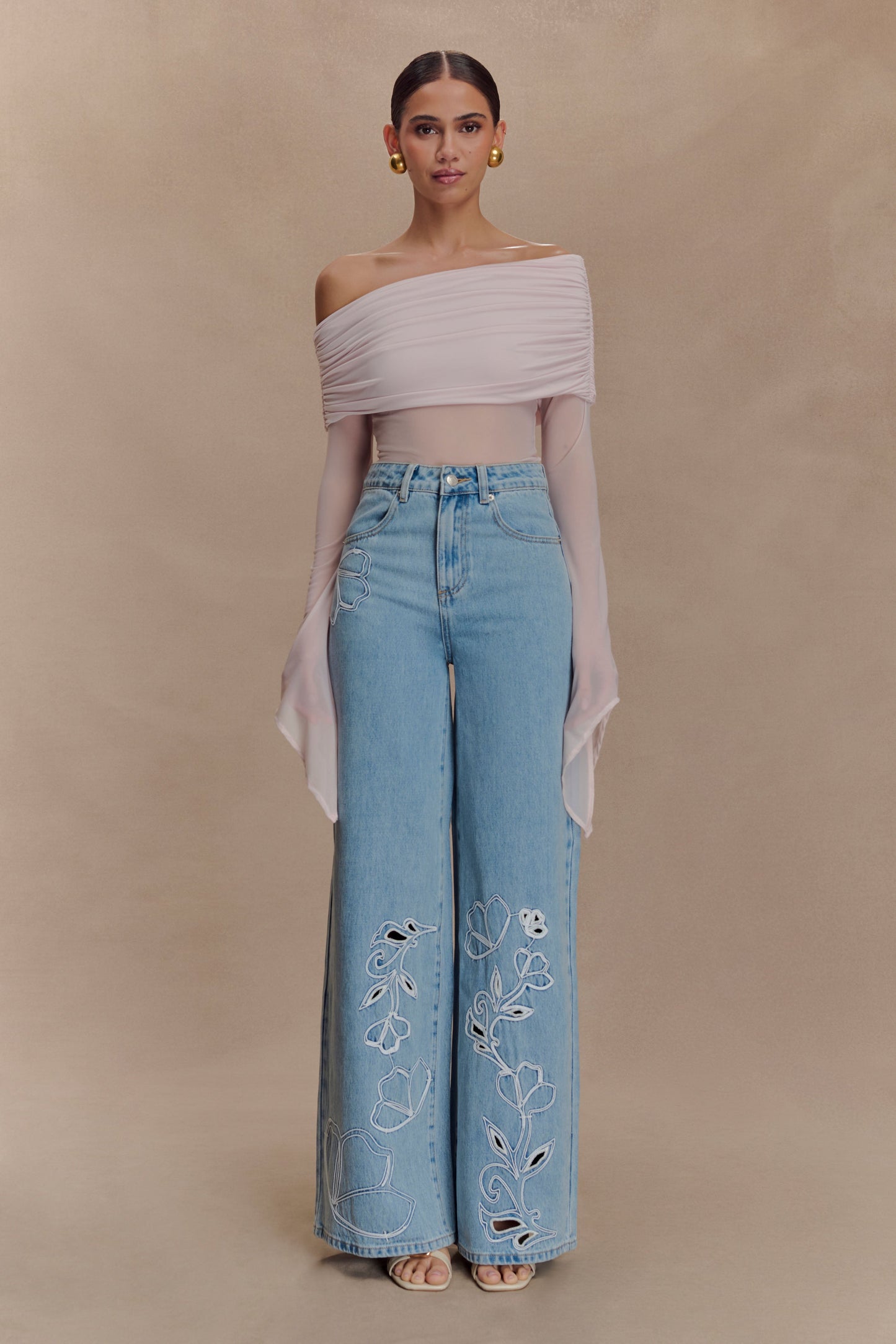 Dahlia One Shoulder Top - Pale Pink