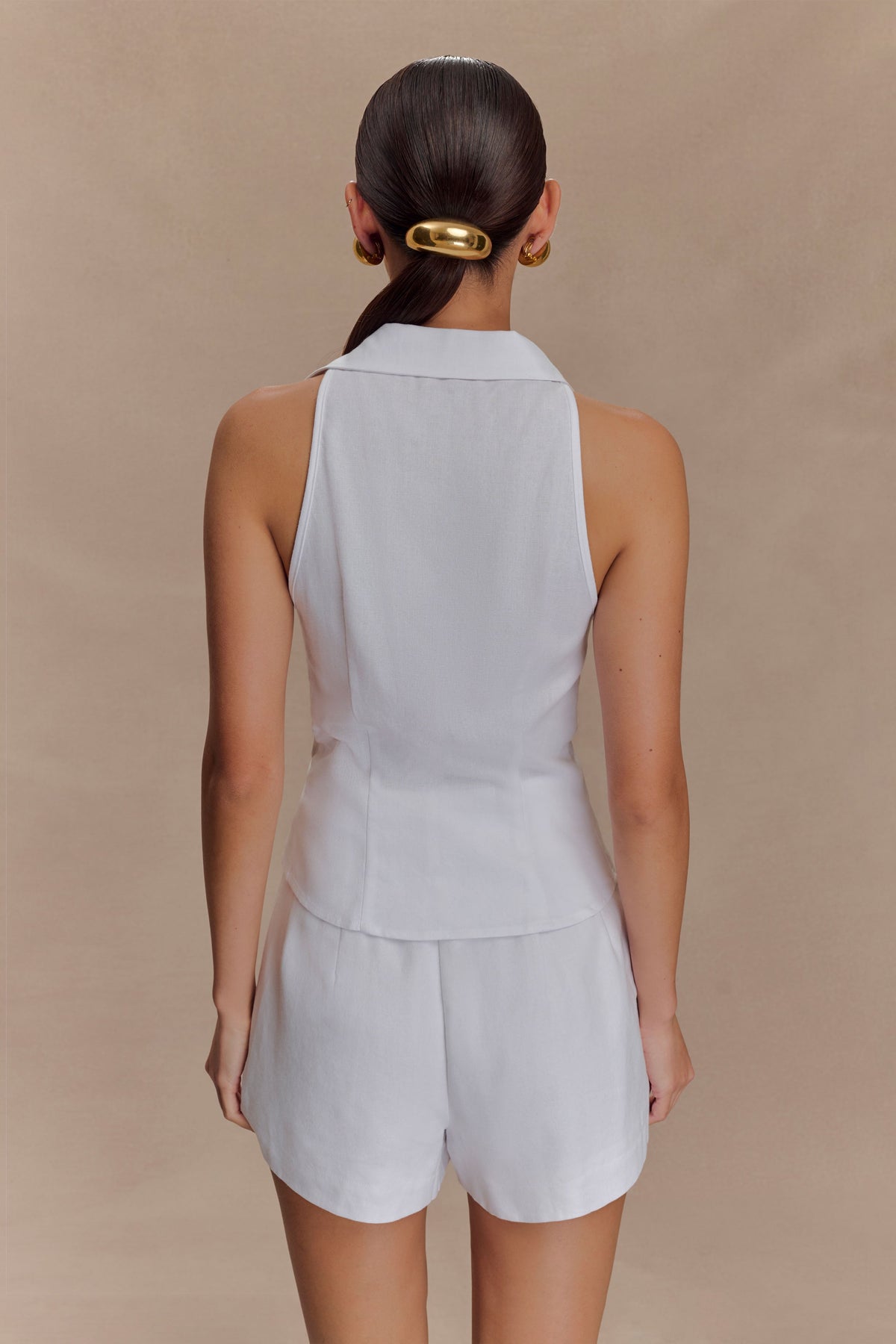 Scout Sleeveless Linen Shirt - White