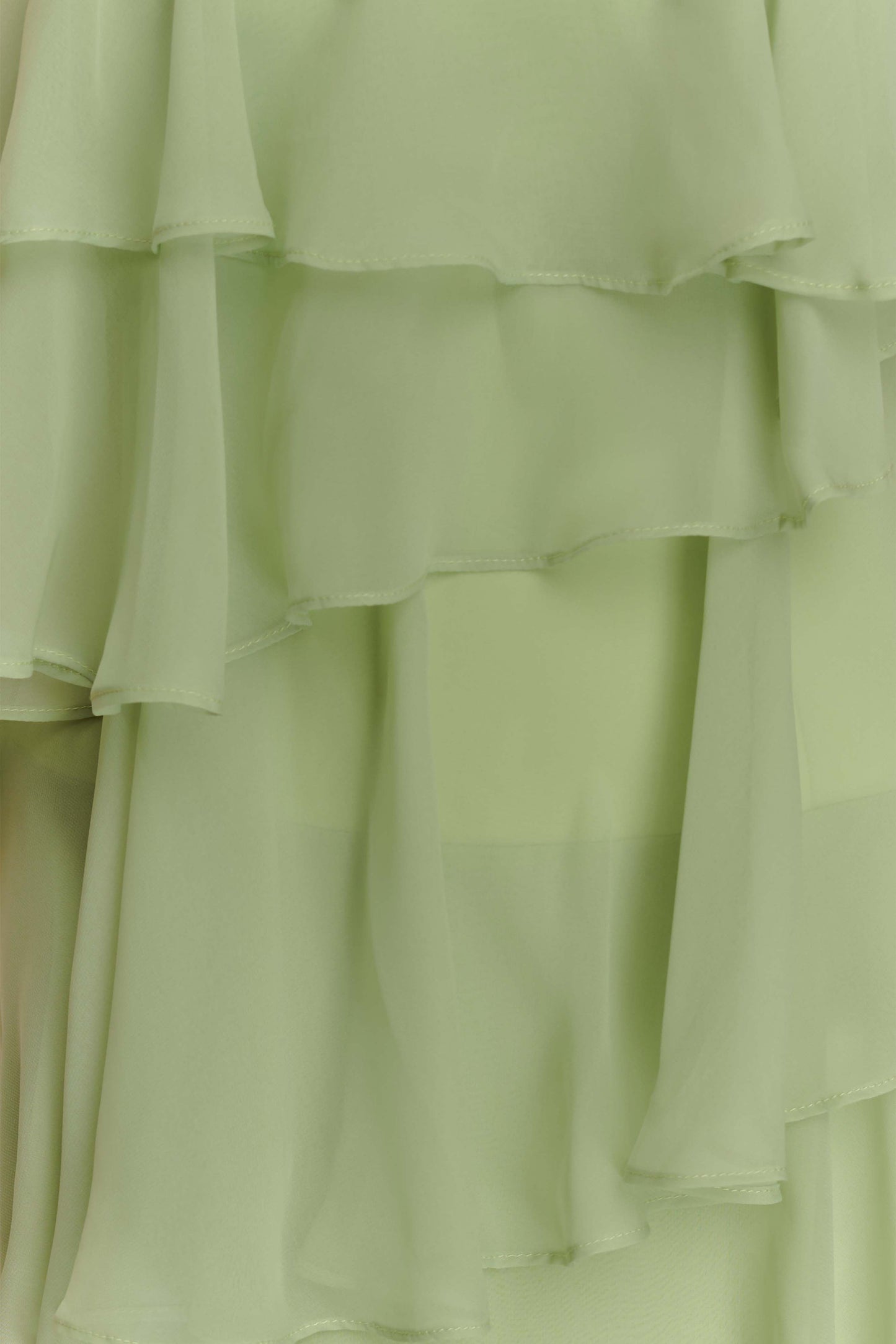 Alexa Ruffle Chiffon Maxi Dress - Pastel Lime
