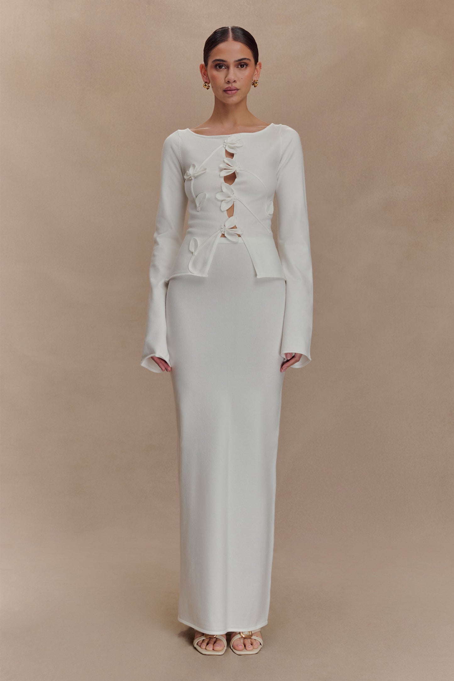 Alejandra Knit Maxi Skirt - White