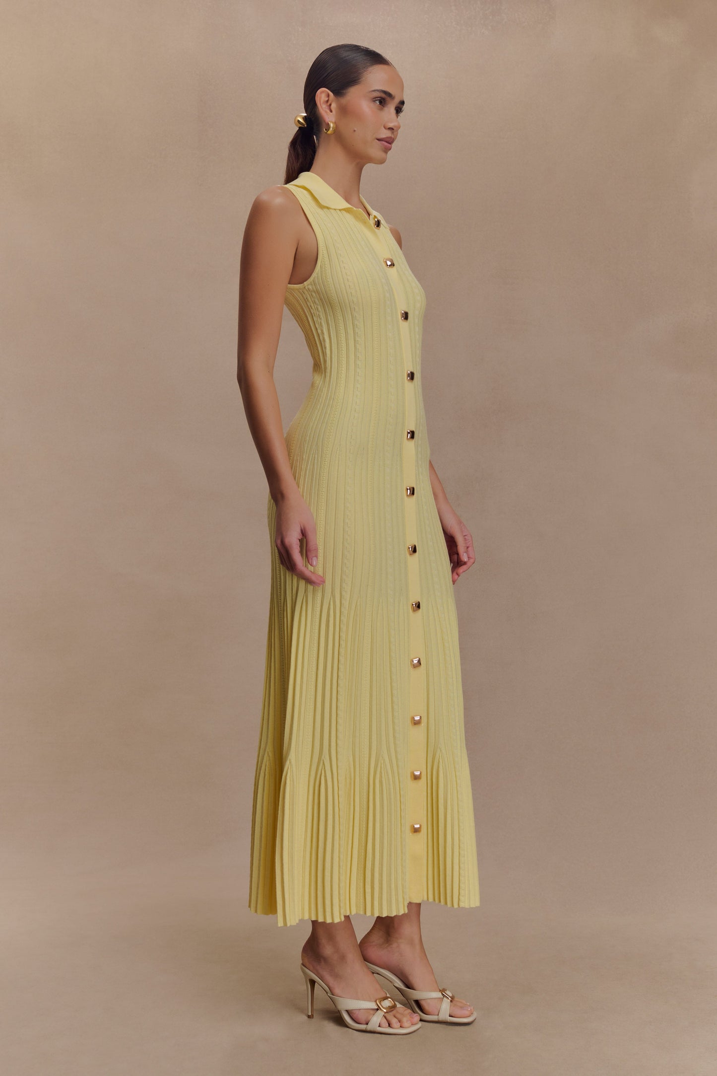 Margie Sleeveless Knit Midi Dress - Lemon
