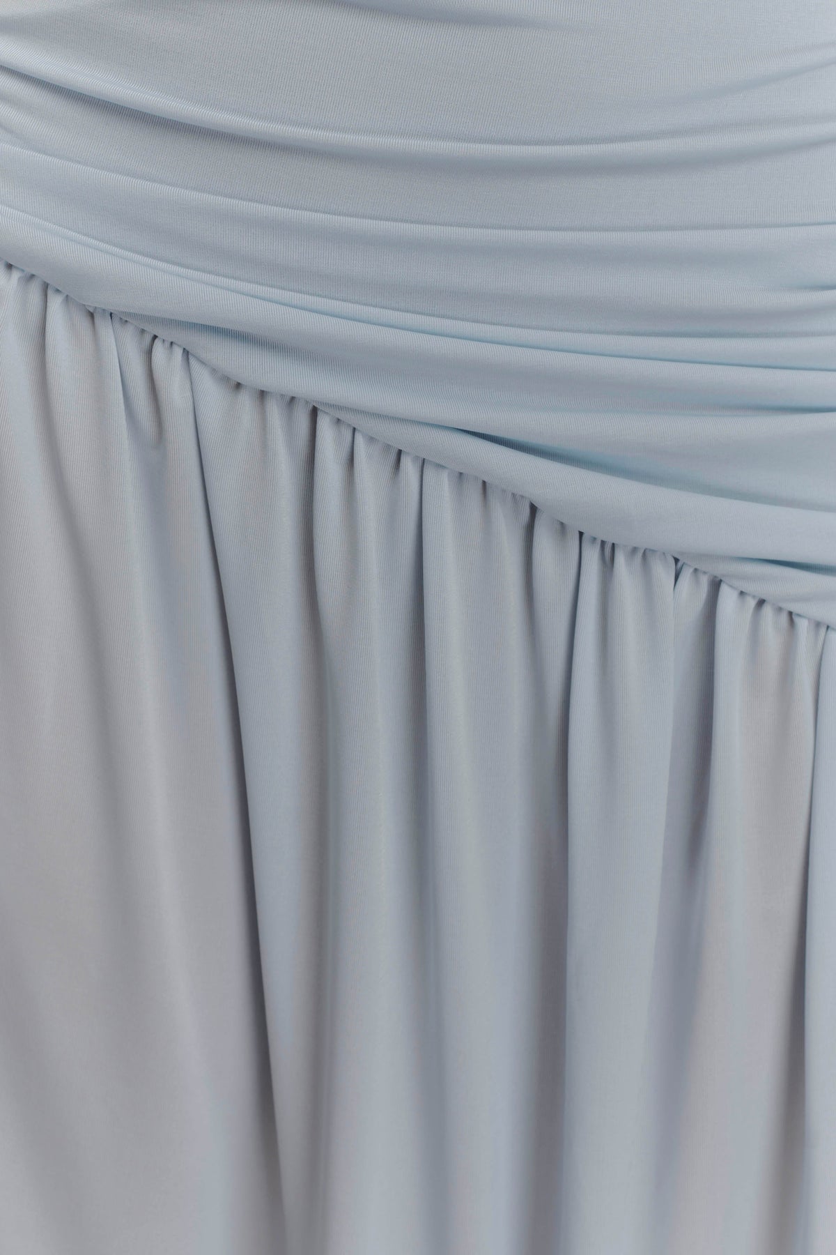 Bex Strapless Slinky Maxi Dress With Split - Pale Blue