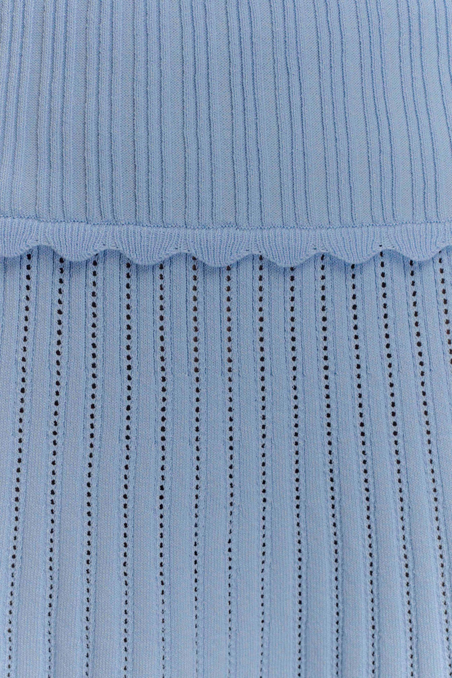 Indy Pointelle Knit Top - Cornflower Blue