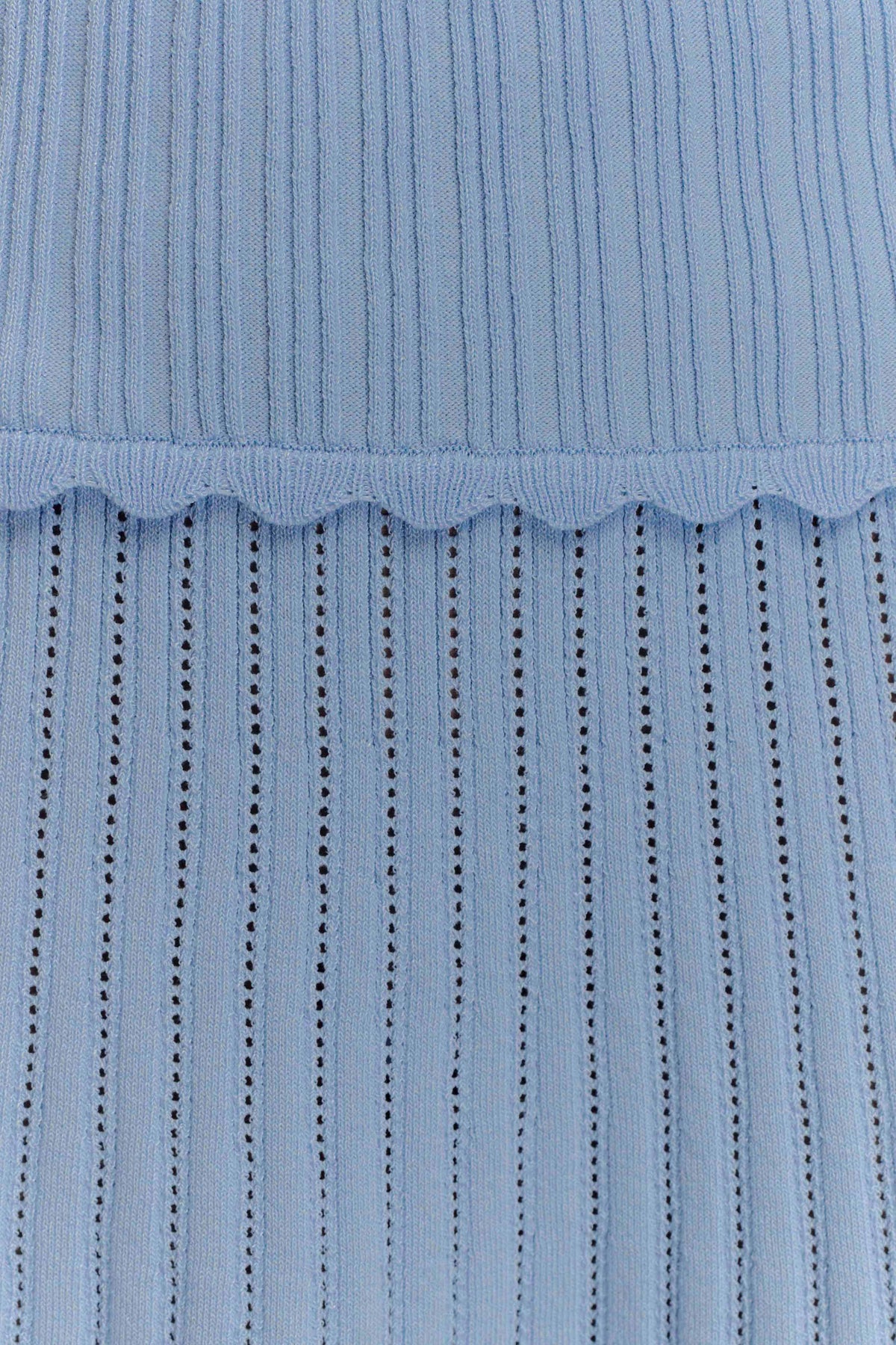 Indy Pointelle Knit Mini Skirt - Cornflower Blue