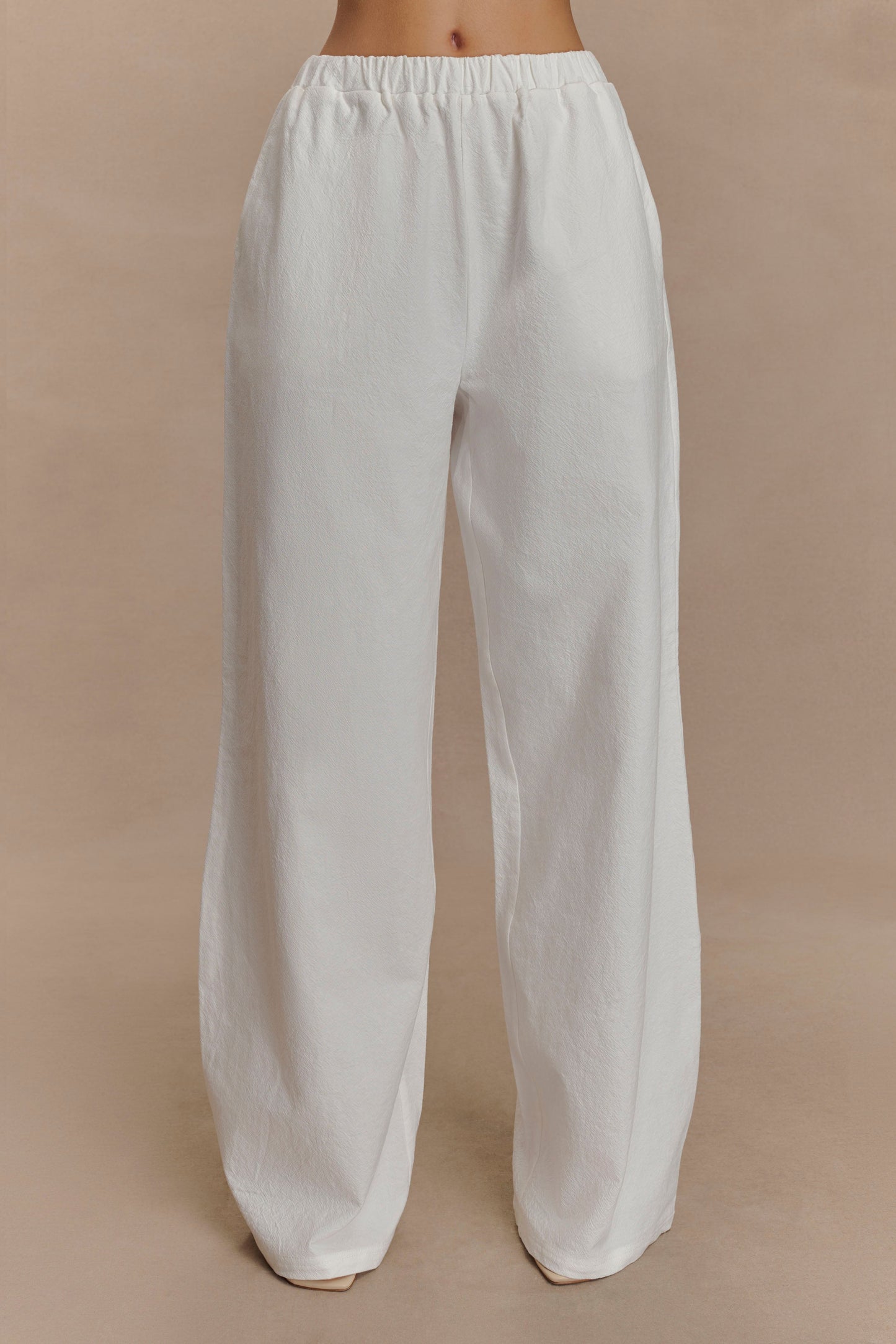 Janayia Cotton Wide Leg Pants - White
