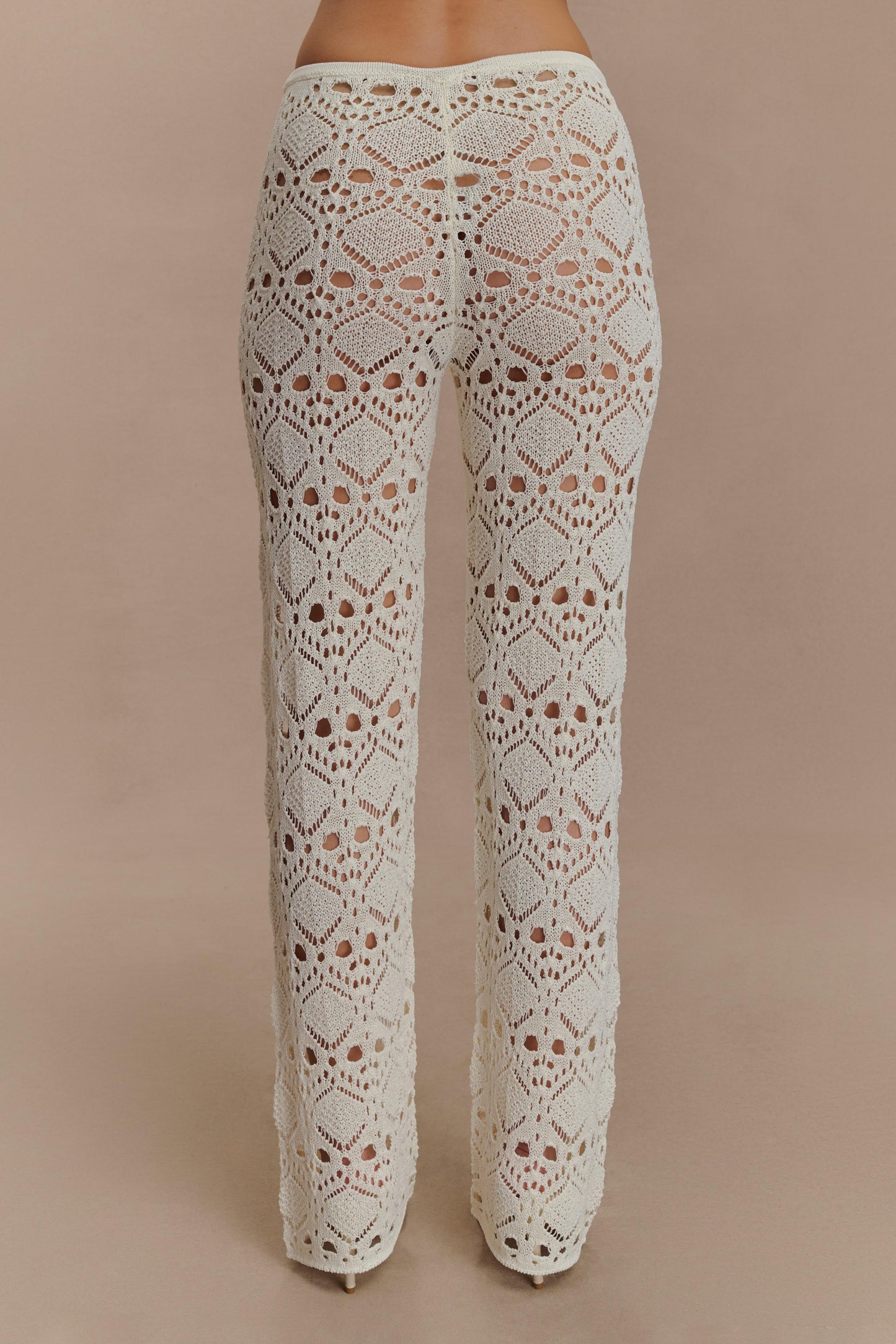 Trena Crochet Knit Pants - Ivory