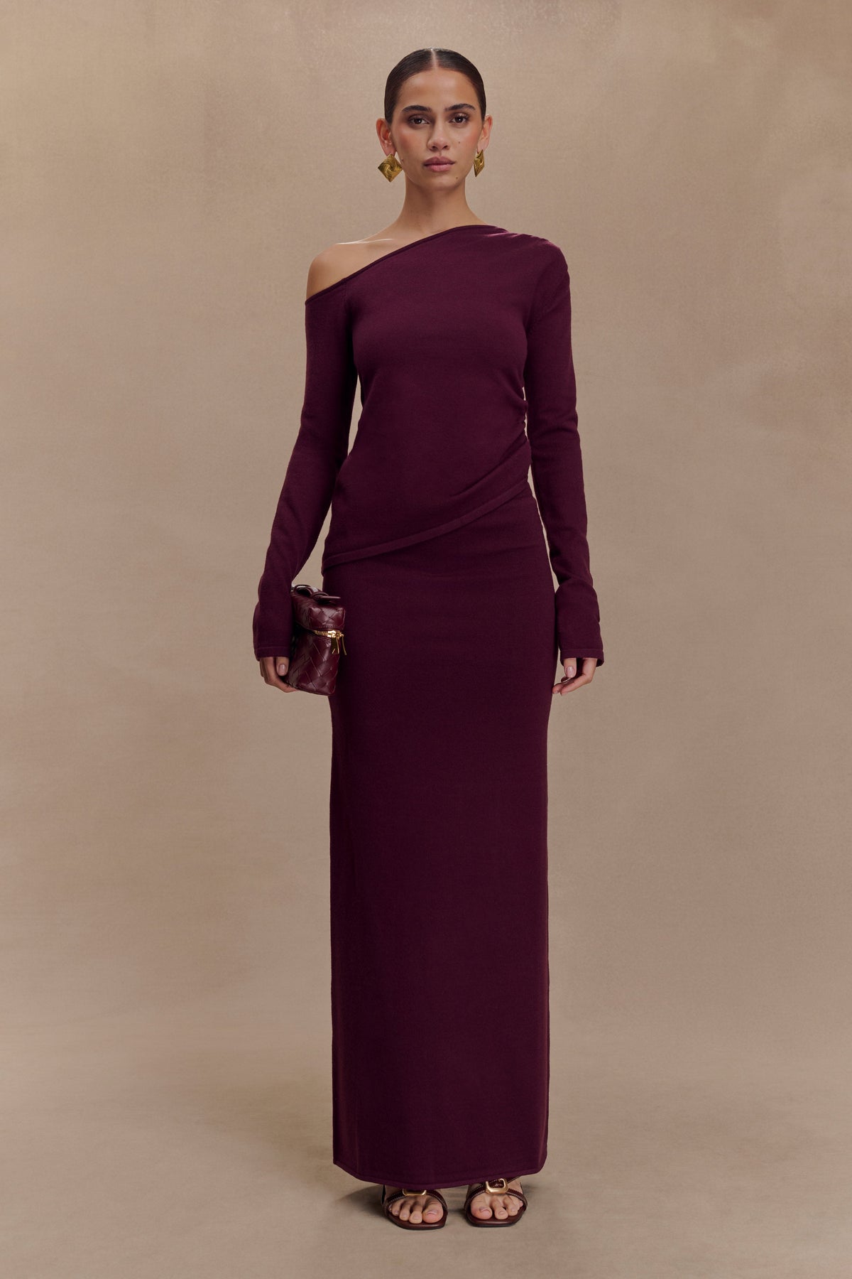 Miles Knit Maxi Skirt - Plum