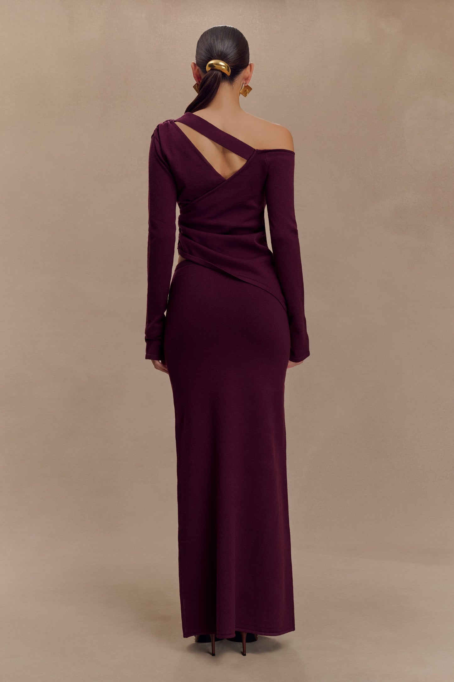 Miles Off Shoulder Knit Top - Plum