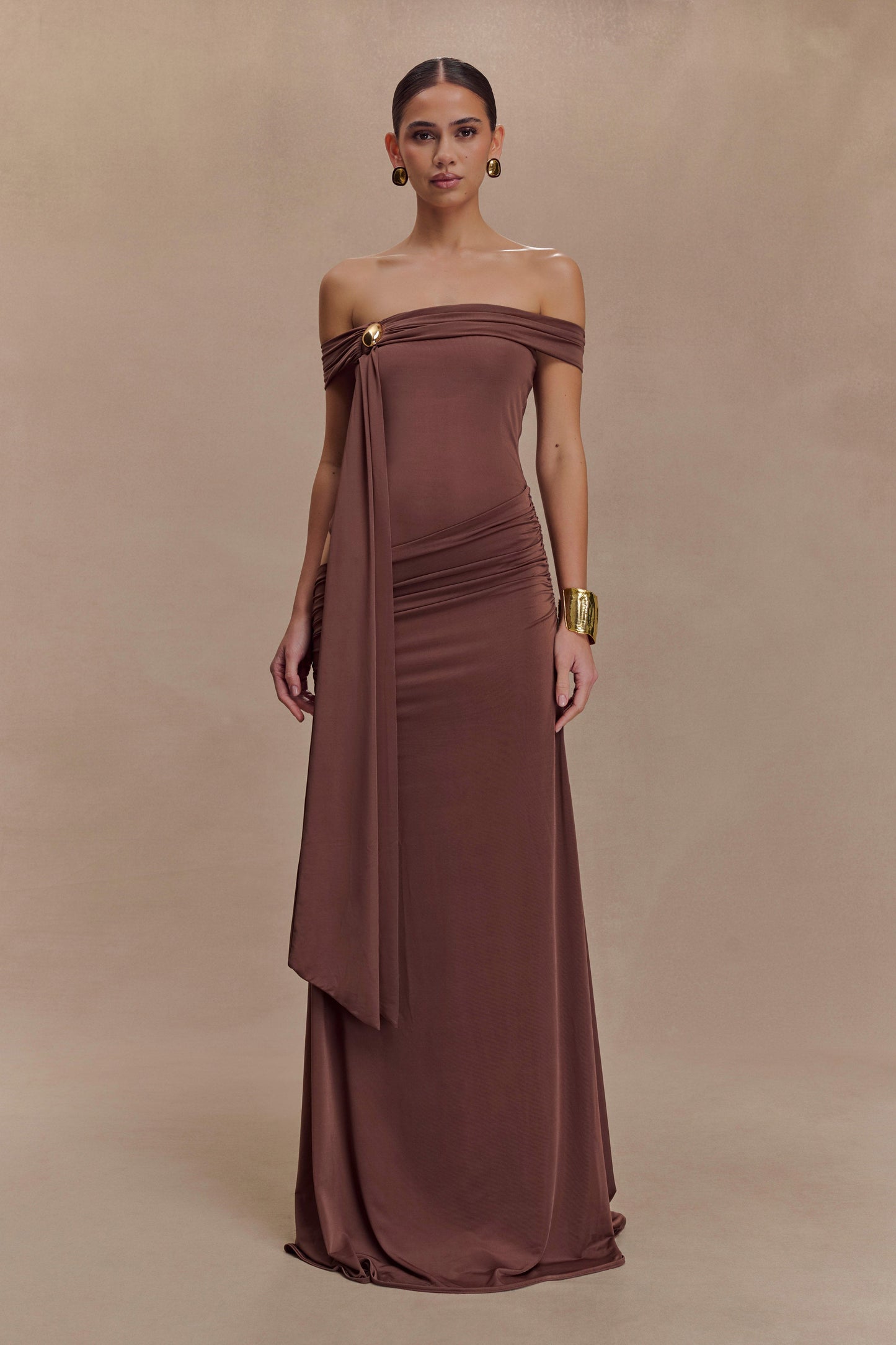 Oliver Slinky Maxi Dress - Chocolate