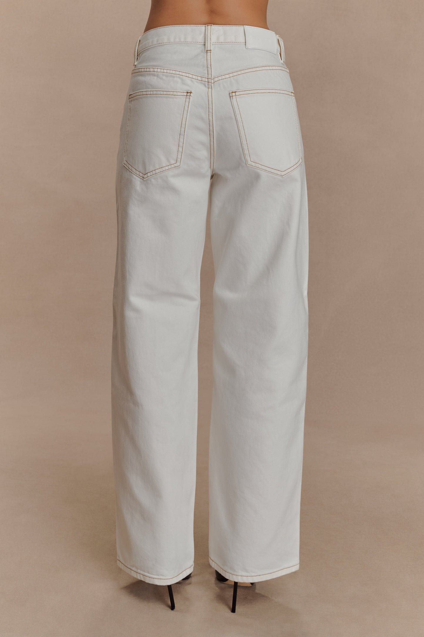 Mannon Mid Rise Denim Jeans - White