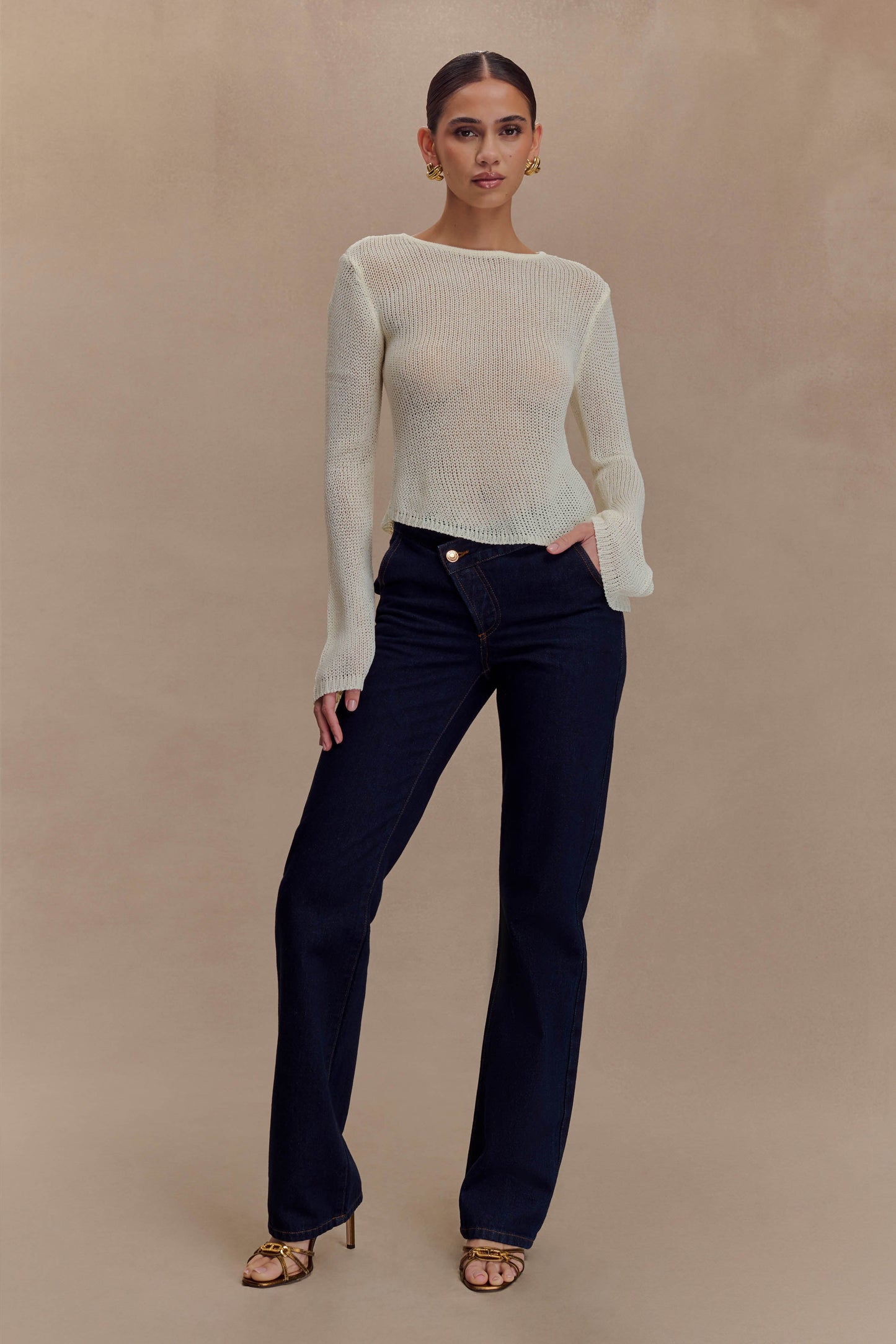 Isabella Long Sleeve Knit Top - White