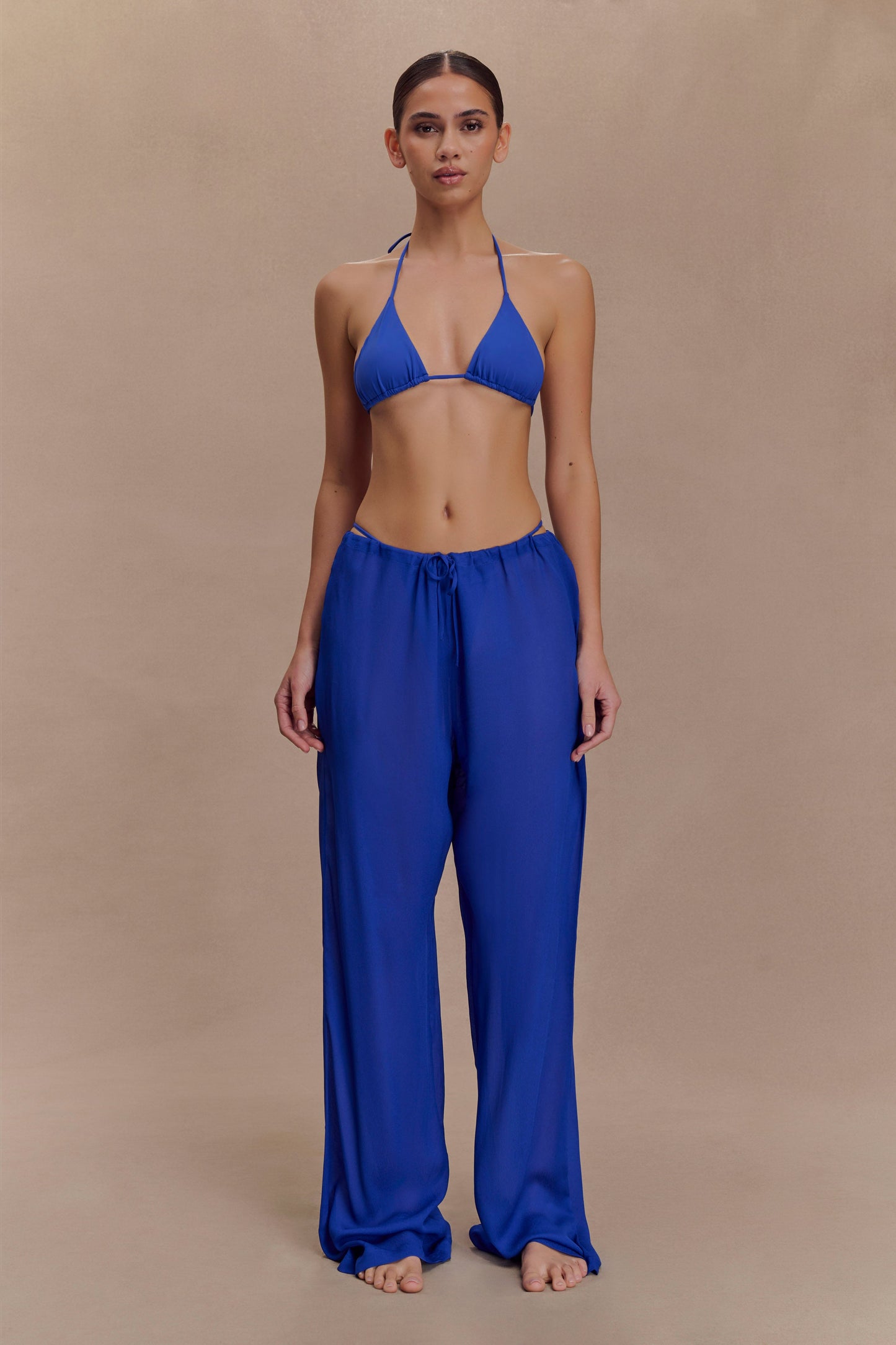 Tonya Sheer Straight Leg Pant - Cobalt Blue