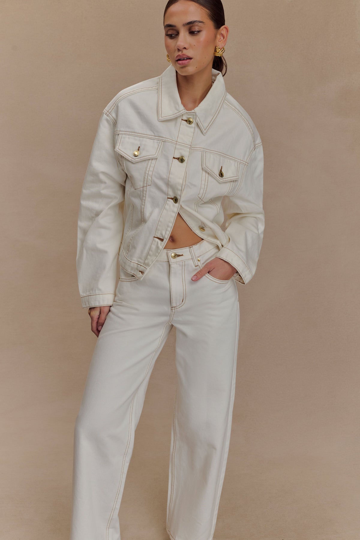 Mannon Mid Rise Denim Jeans - White