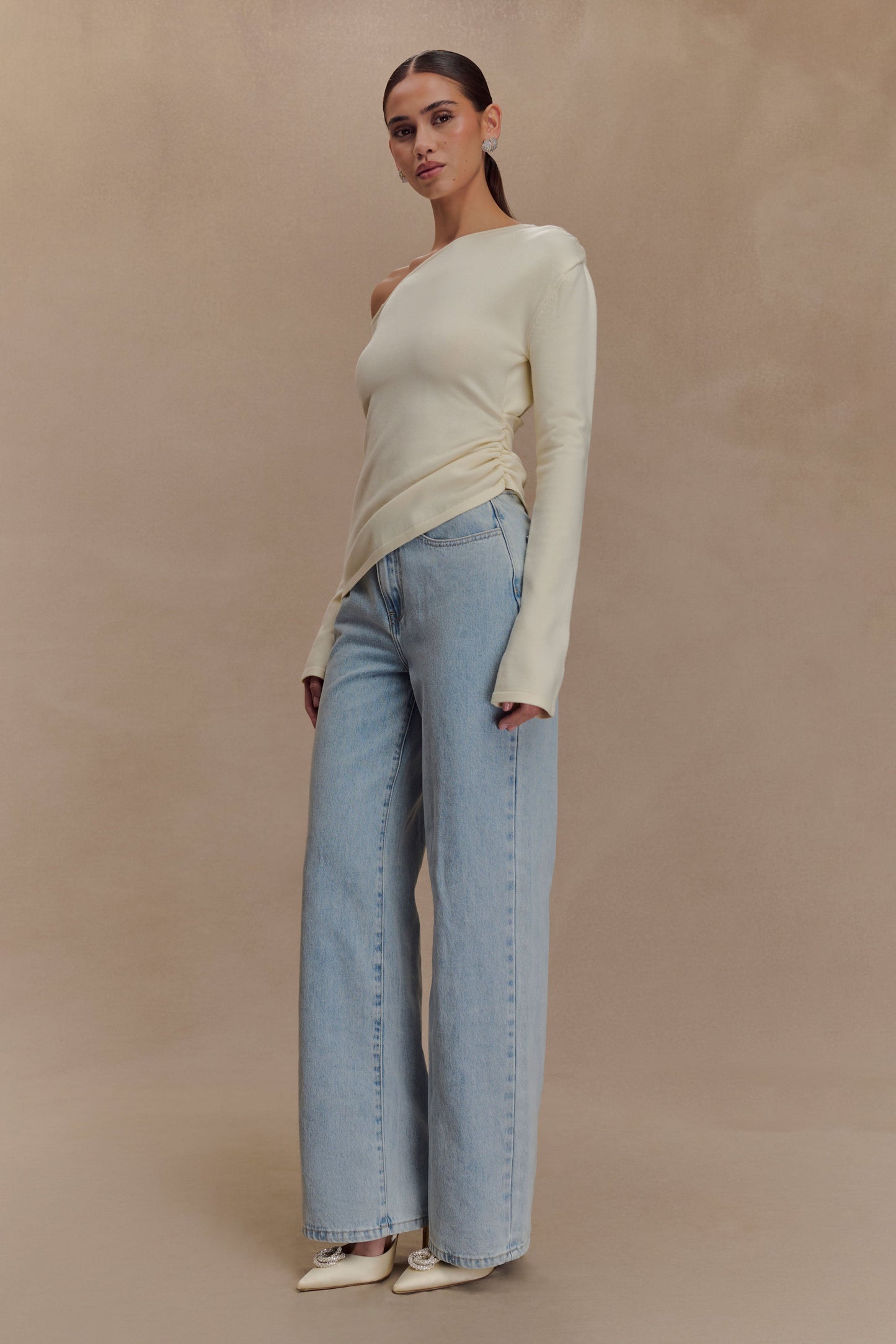 Miles Off Shoulder Knit Top - Ivory