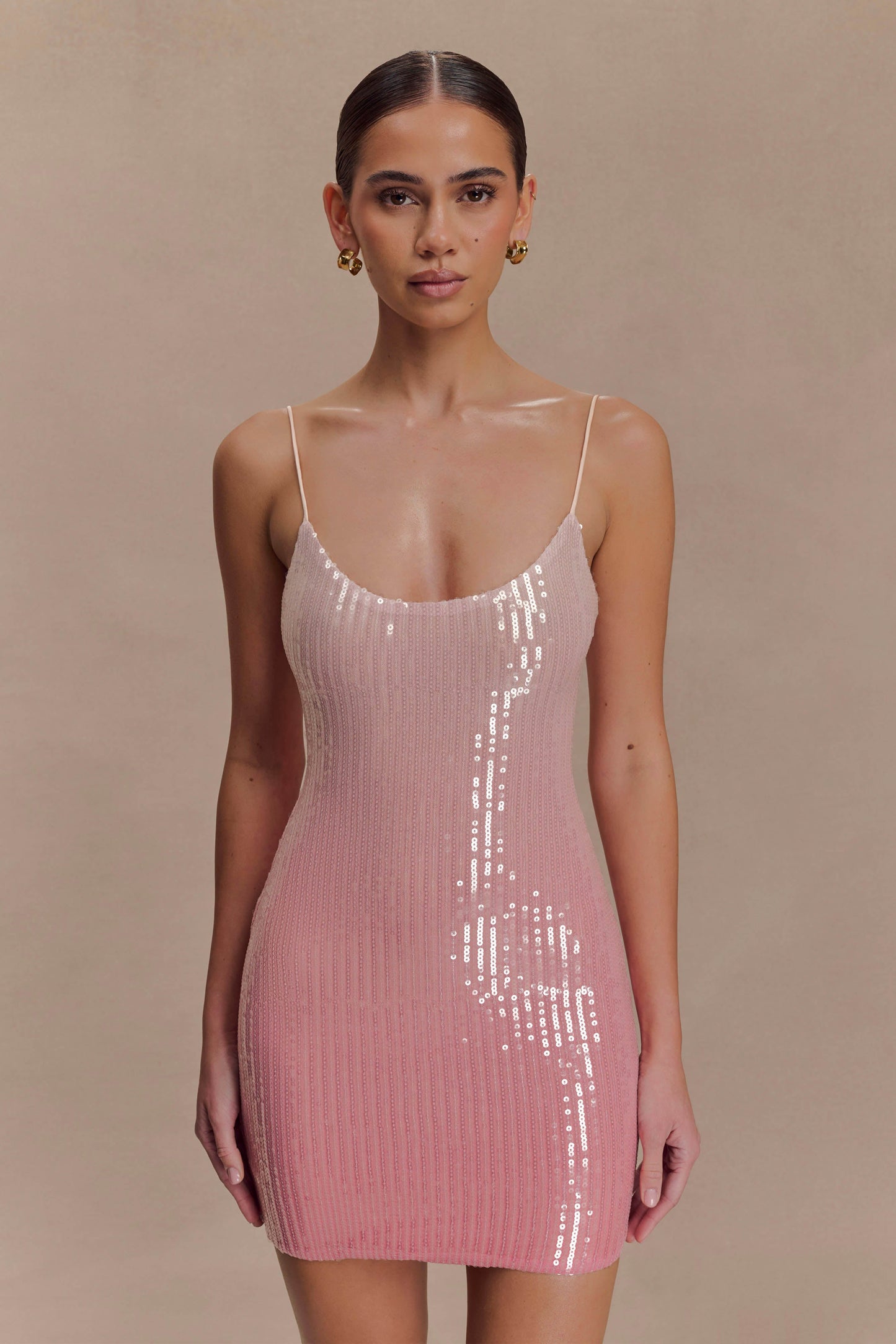 Mora Sequin Mini Dress - Ombre Pink
