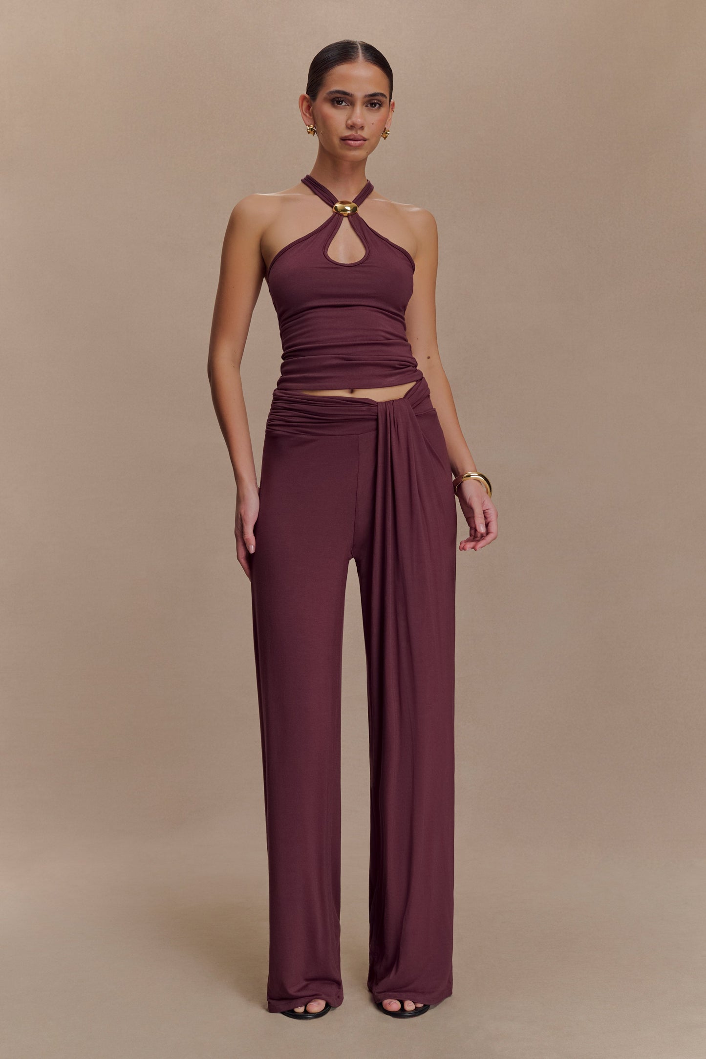 Ramona Modal Straight Leg Pant - Mahogany
