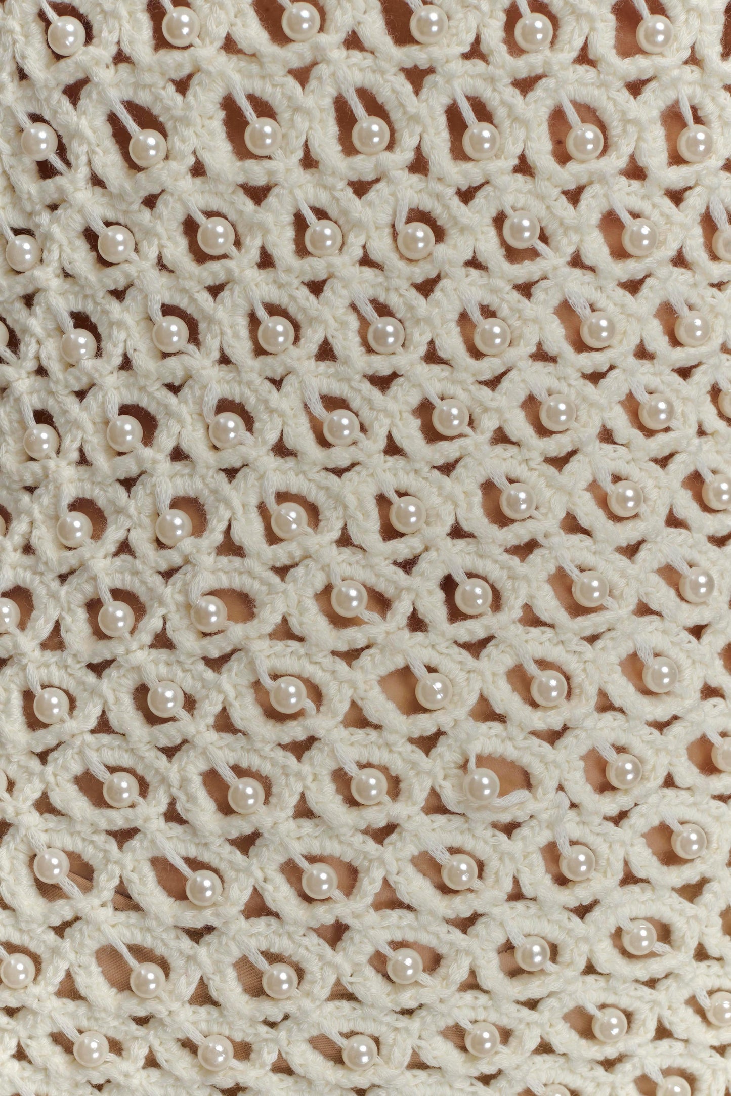 Vanessa Hand Crochet Pearl Mini Dress - Ivory