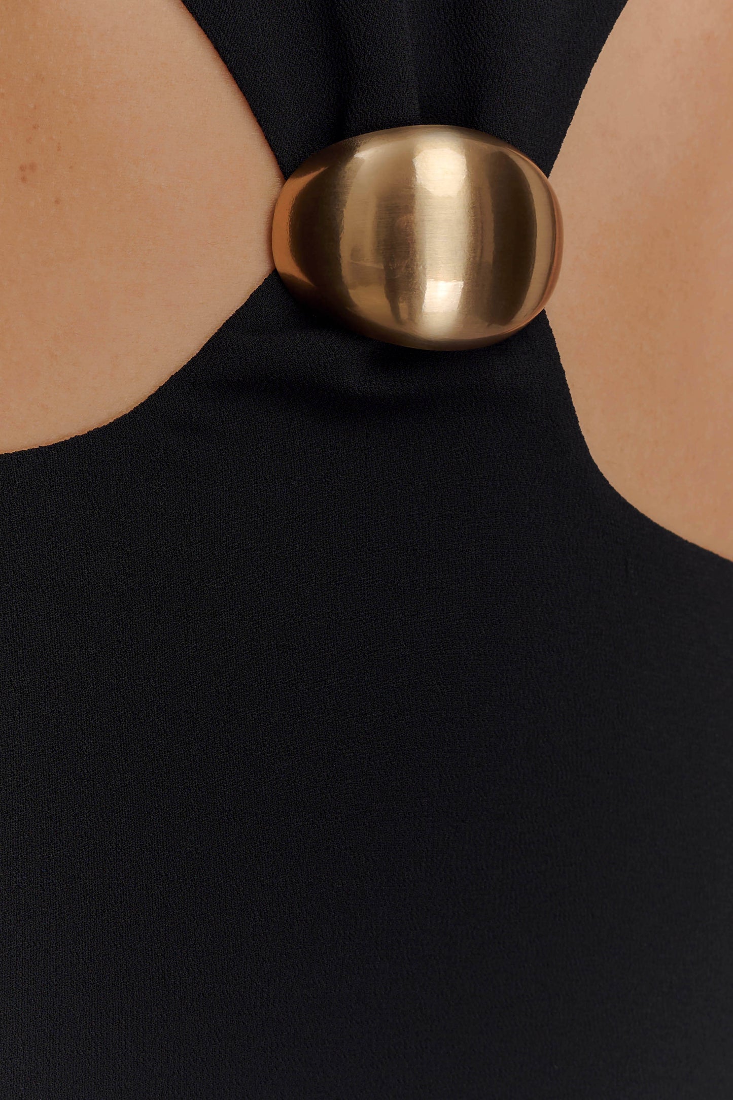 Georgina Chiffon Midi Dress - Black