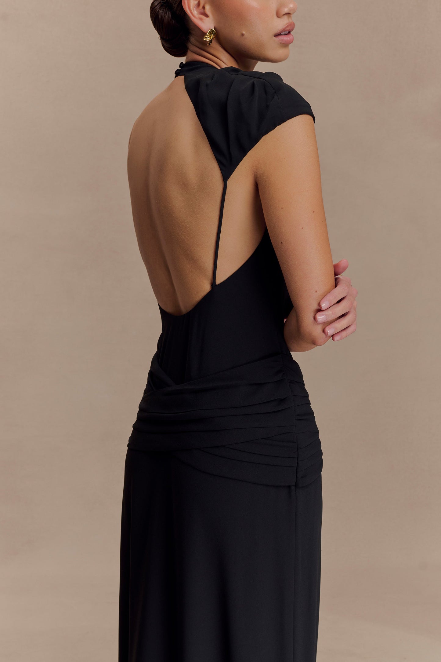 Analia Chiffon Maxi Dress - Black
