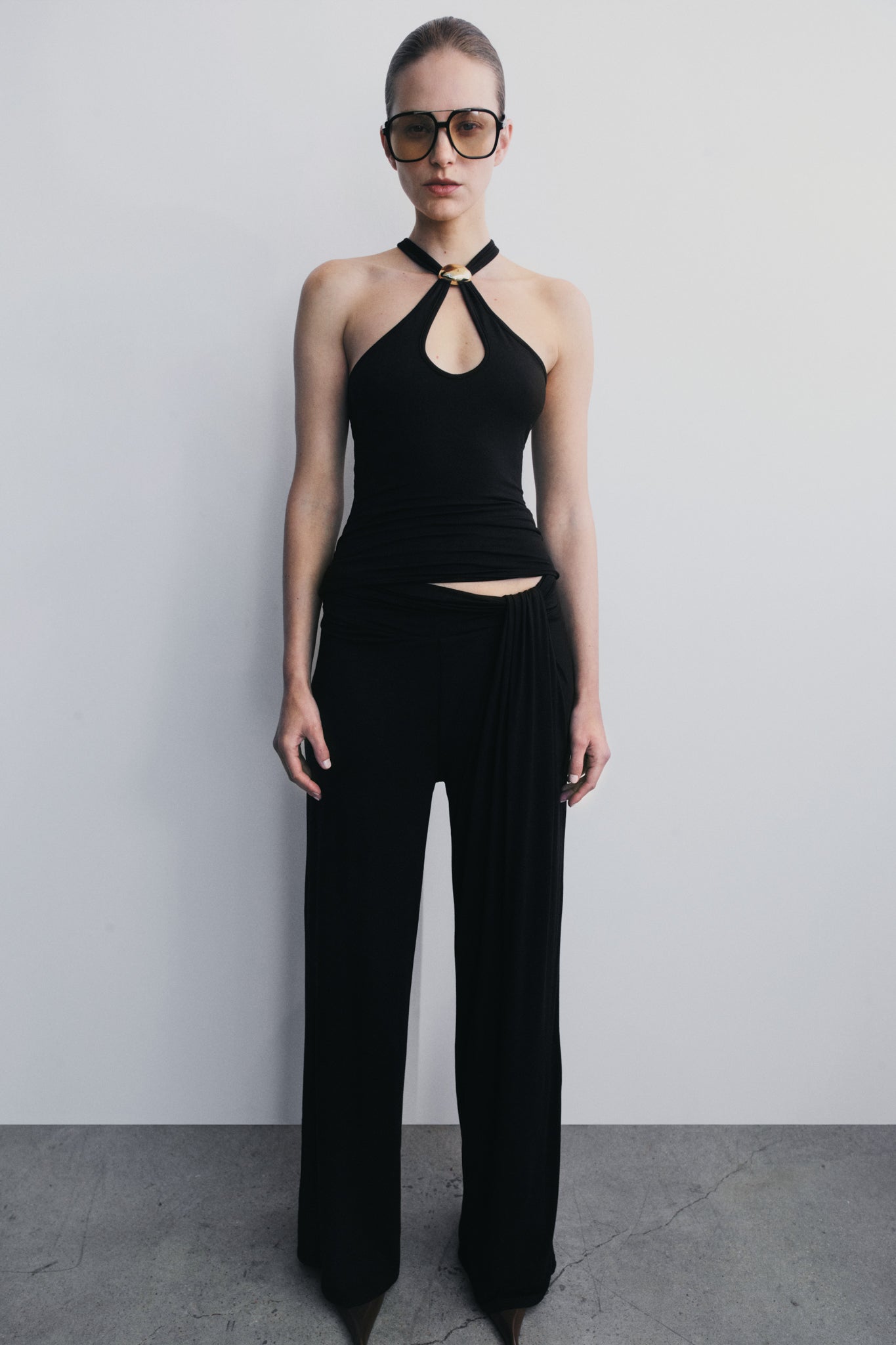 Ramona Modal Straight Leg Pant - Black | MESHKI US