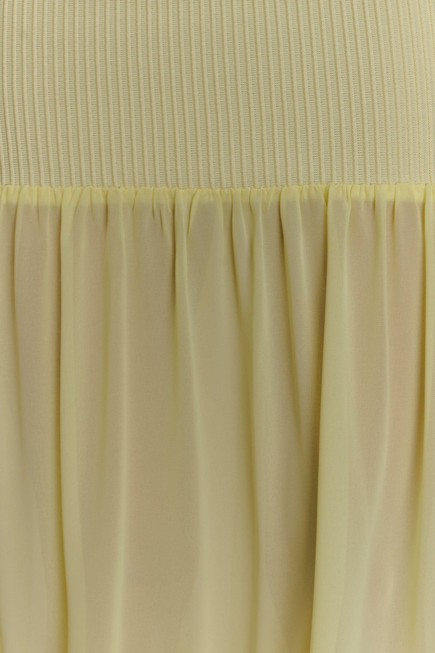 Haille Knit Chiffon Maxi Dress - Lemon