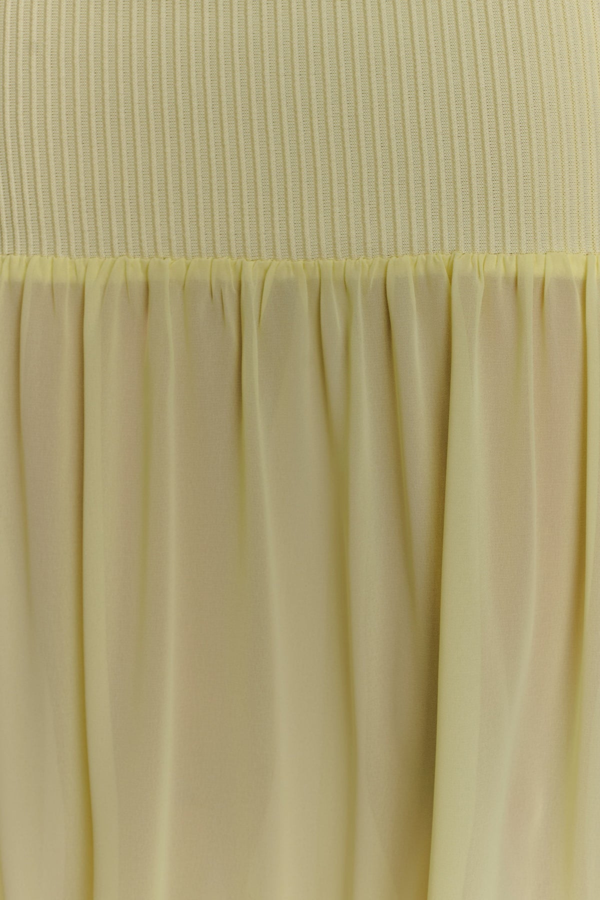 Haille Knit Chiffon Maxi Dress - Lemon