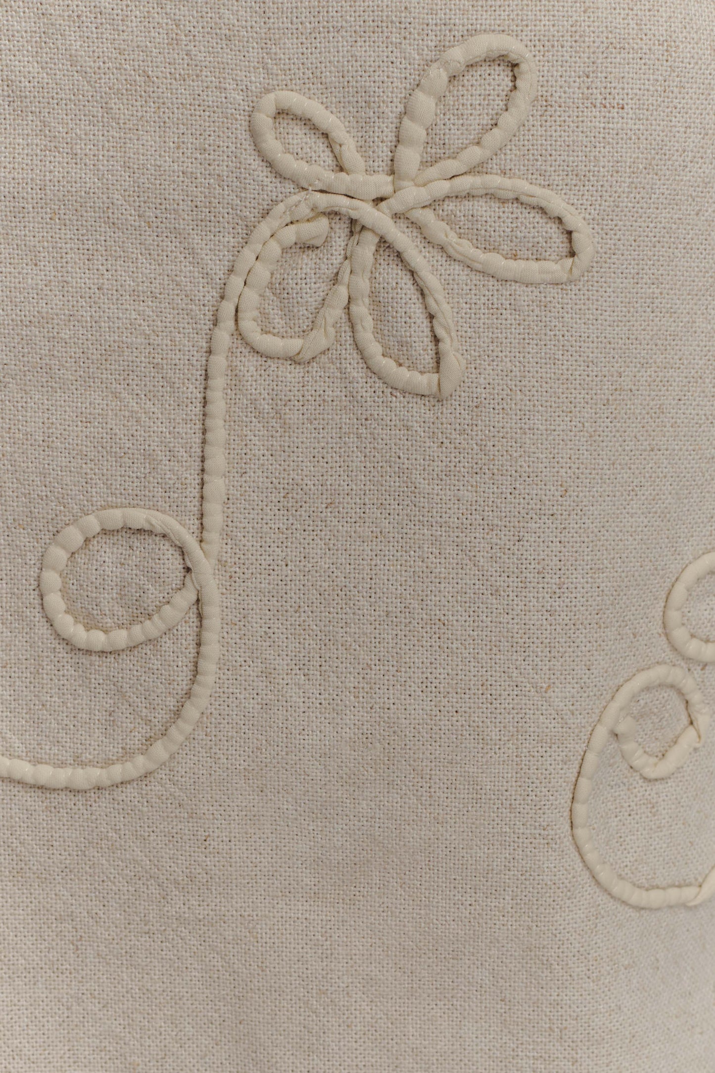 Casey Linen Corded Embroidered Linen Top - Natural