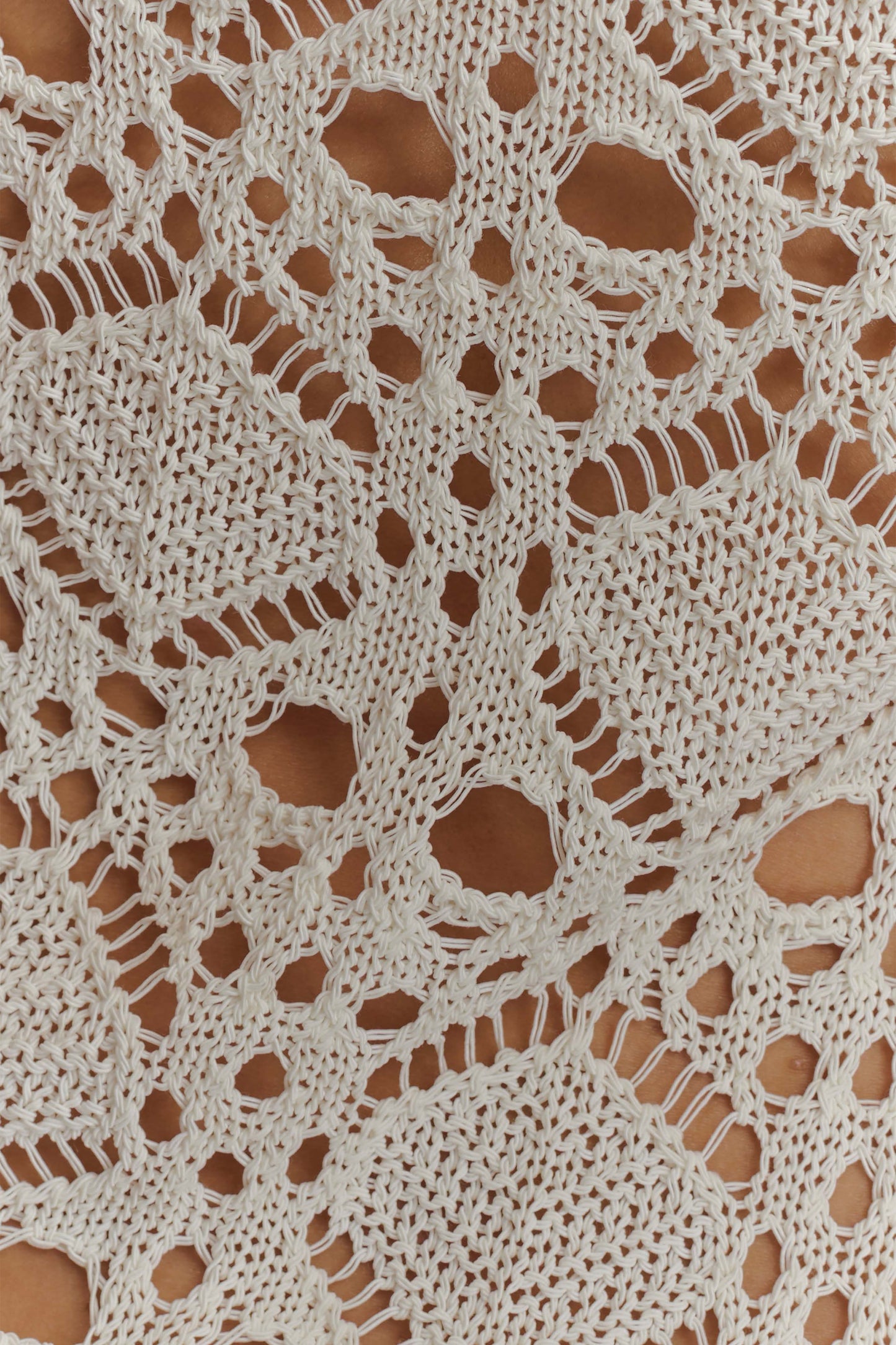 Aeline Strapless Crochet Knit Top - Ivory