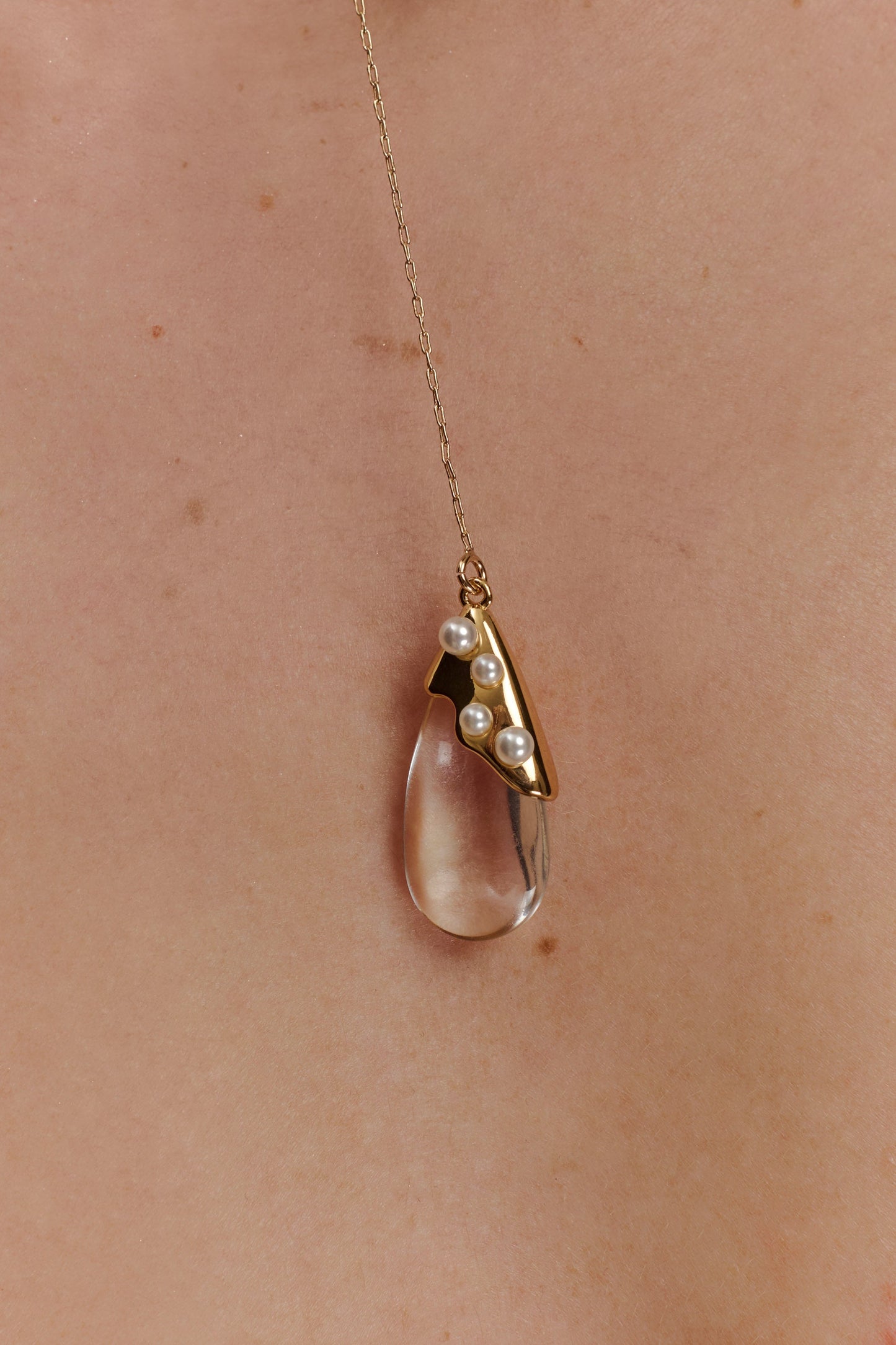 Augusta Teardrop Pendant Necklace - Gold