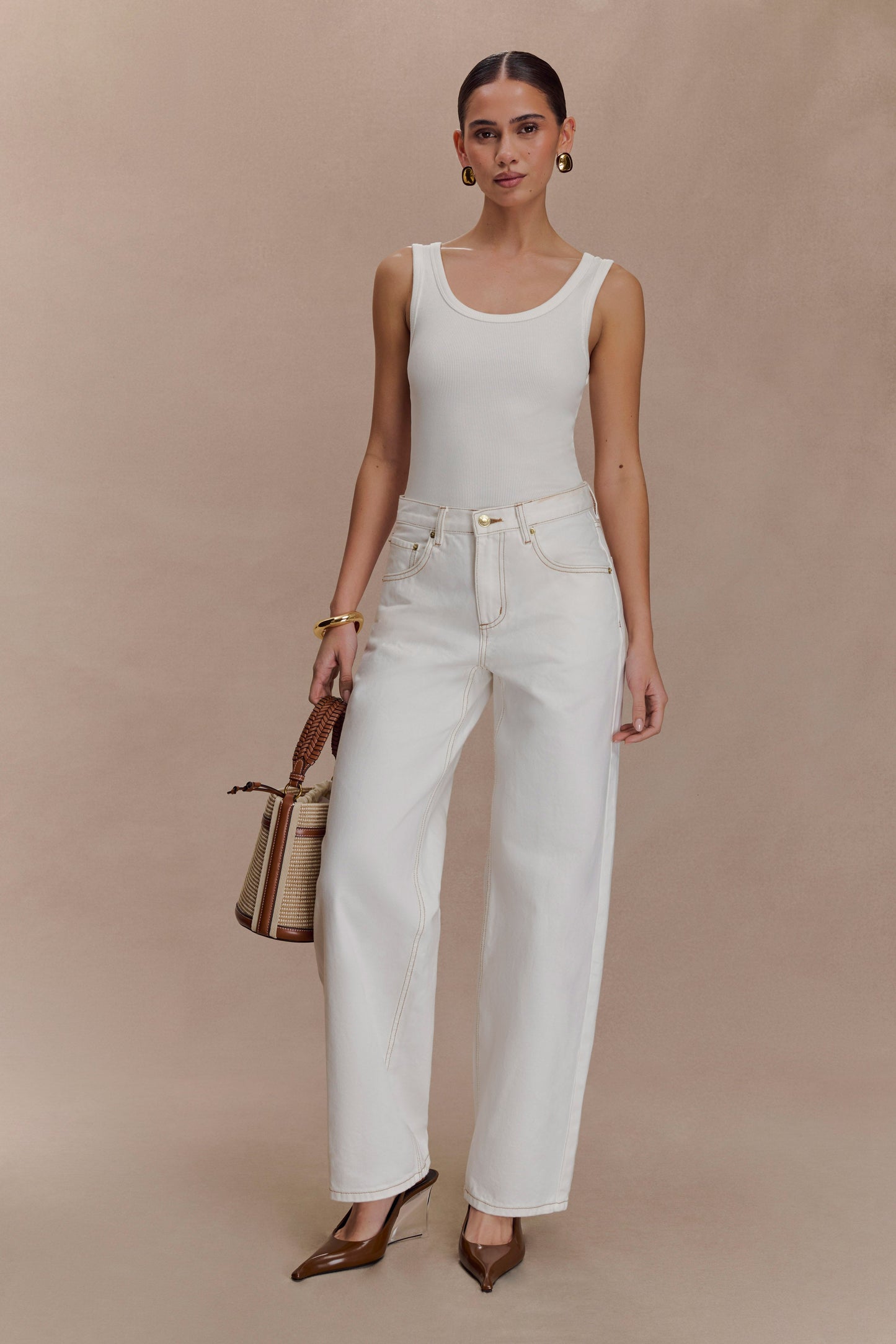 Maeva Scoop Tank Top - Ivory