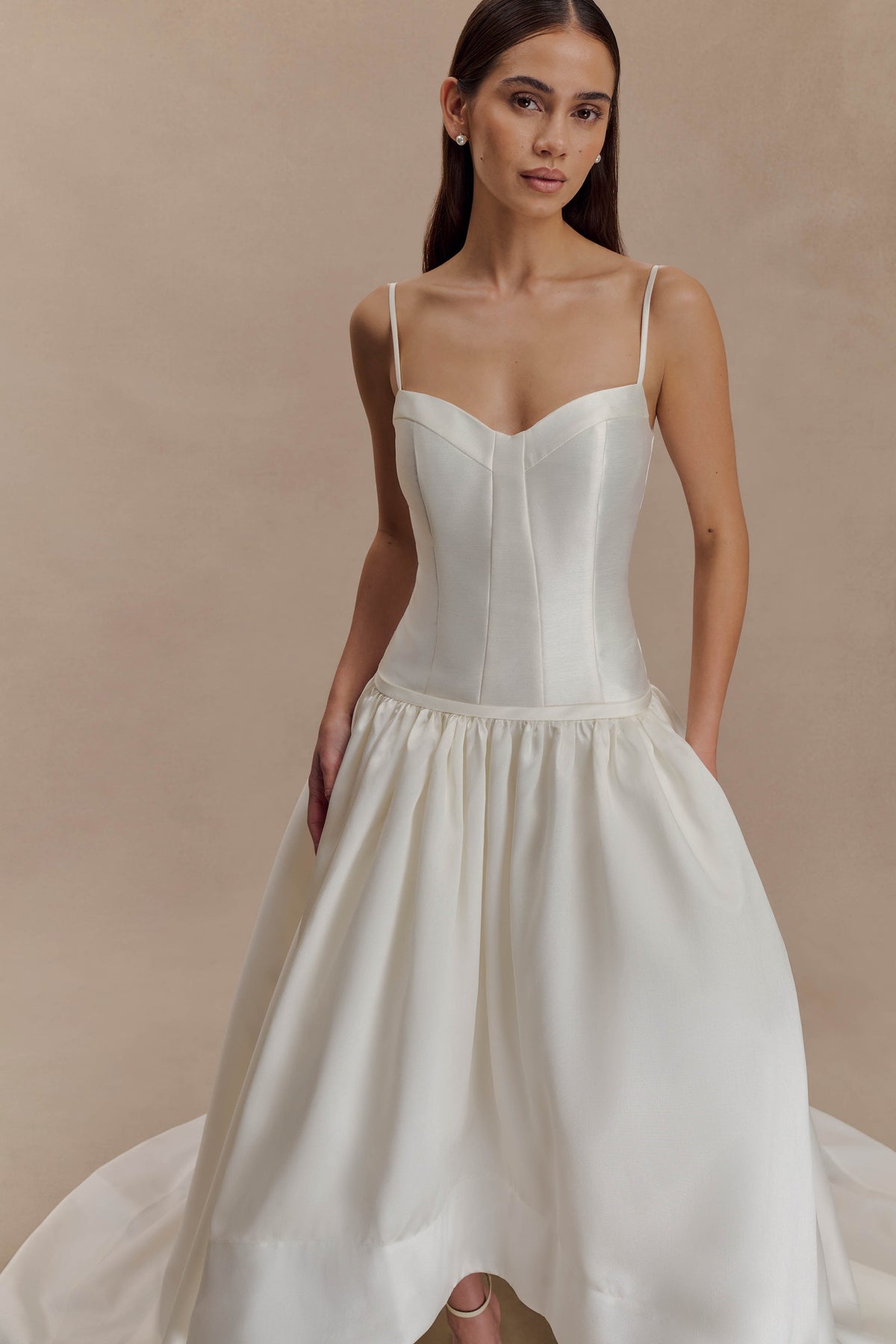 Carol Taffeta Maxi Gown - Ivory