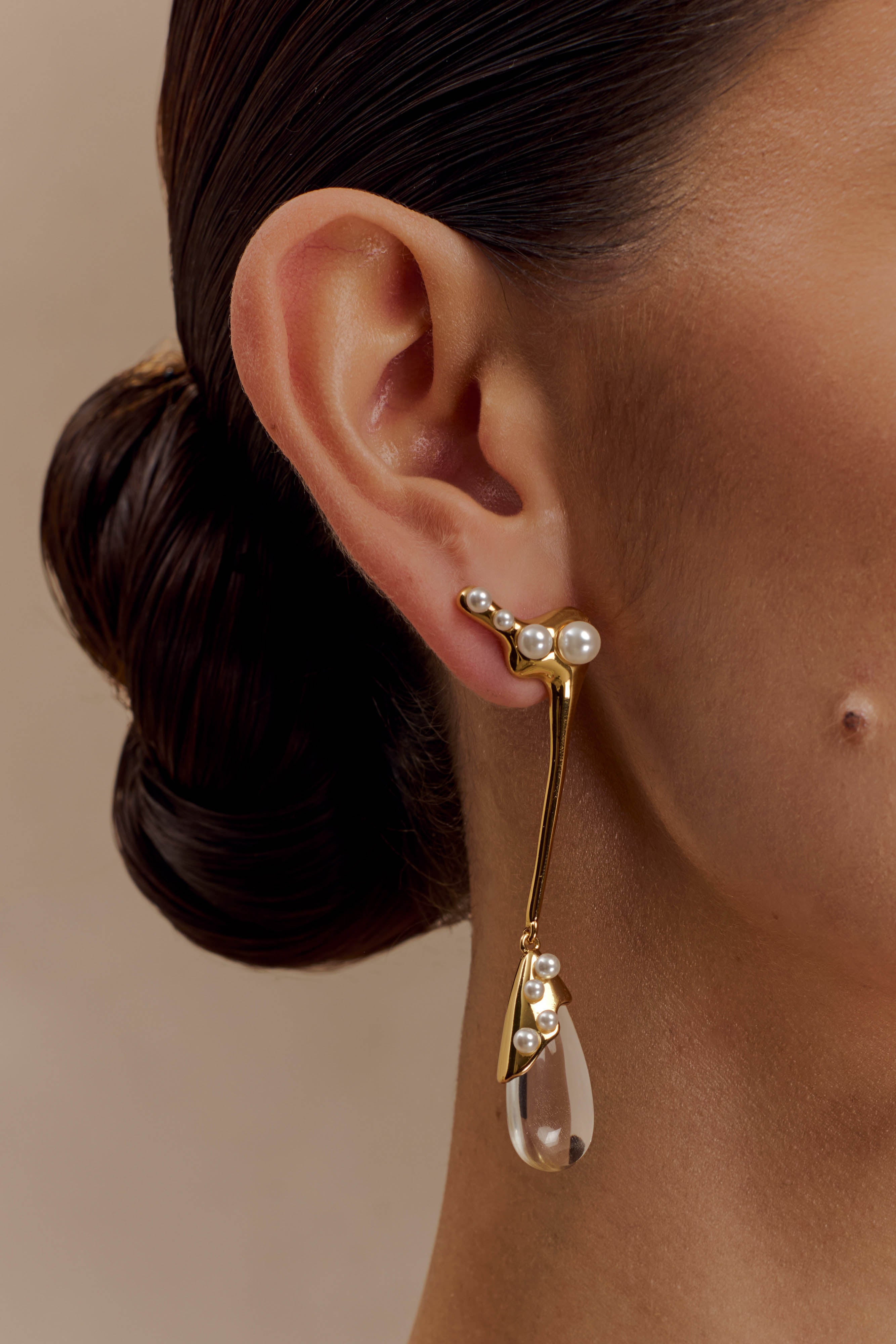Adelaide Pearl Drop Earrings - Gold | MESHKI US
