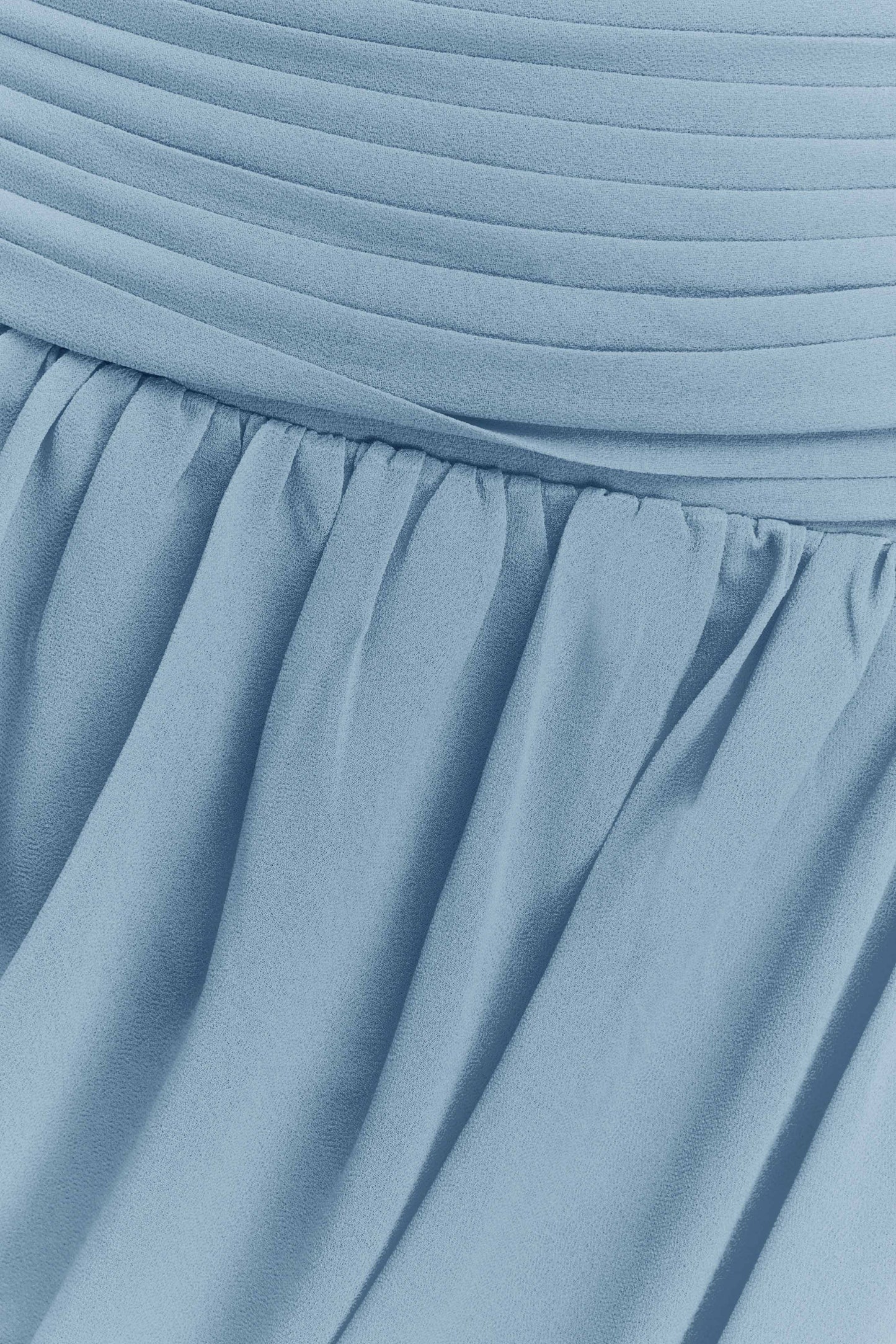 Micaela Chiffon Gathered Maxi Dress - Alaskan Blue