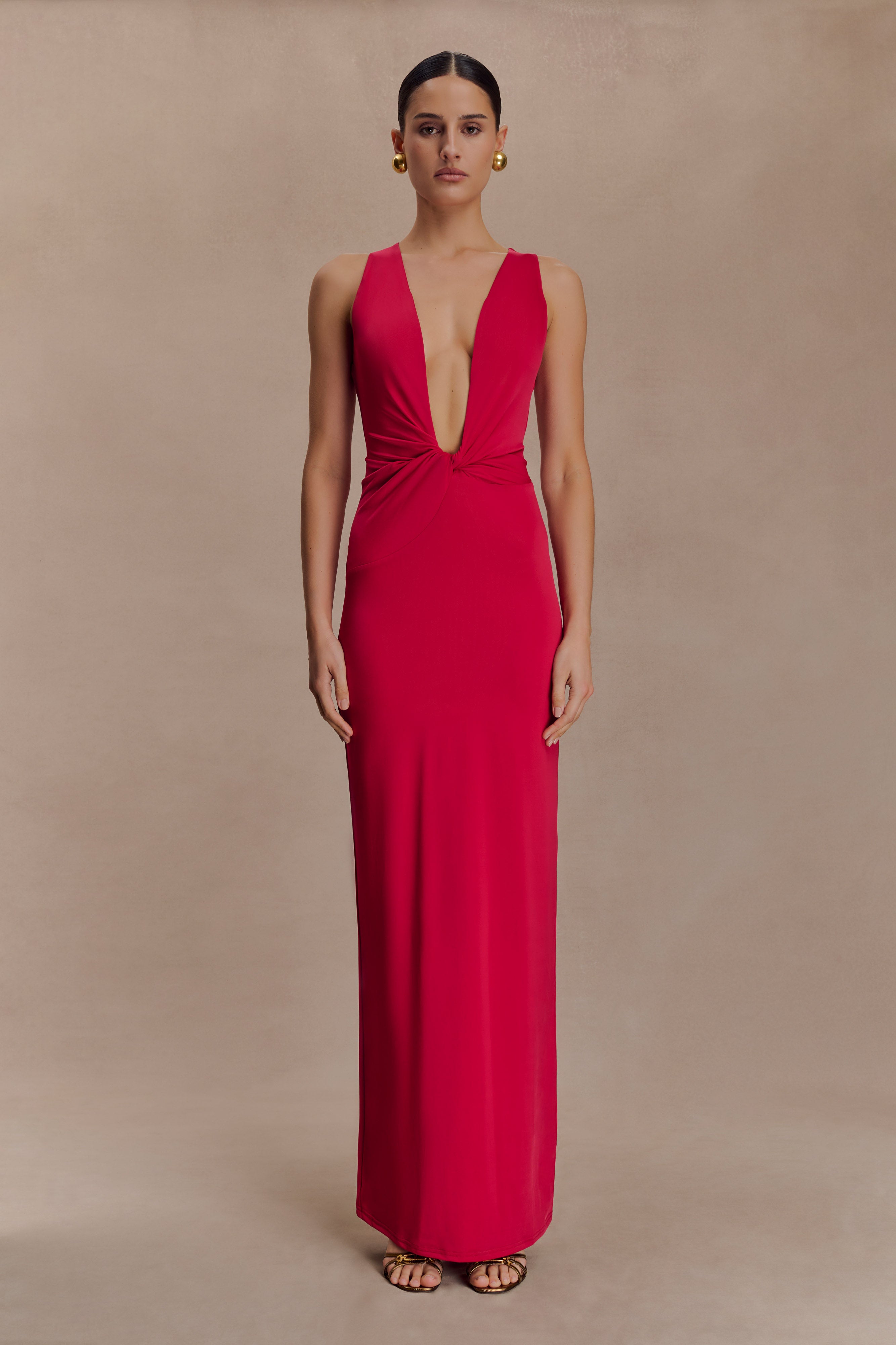 Stella Draped Slinky Maxi Dress