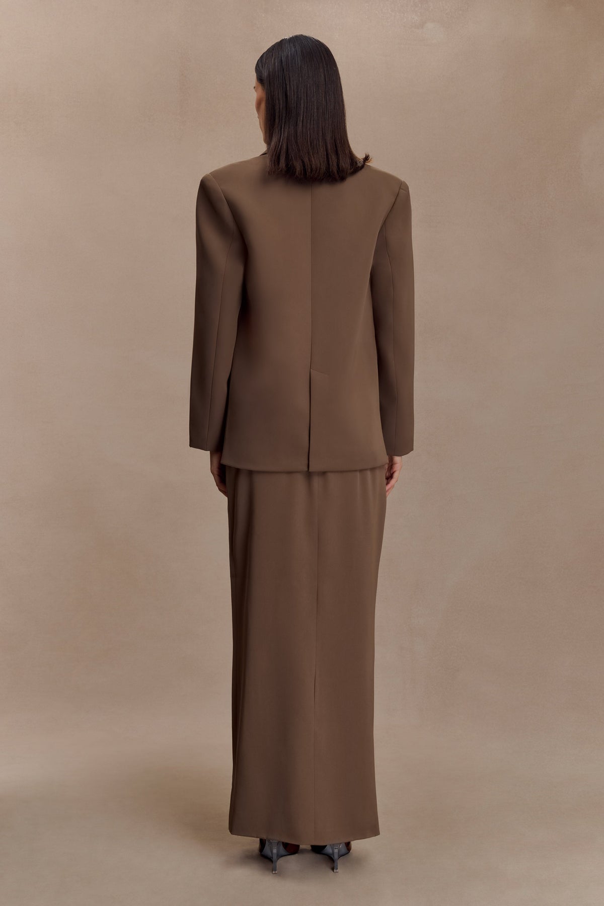 Cassie Column Maxi Skirt - Cacao Brown